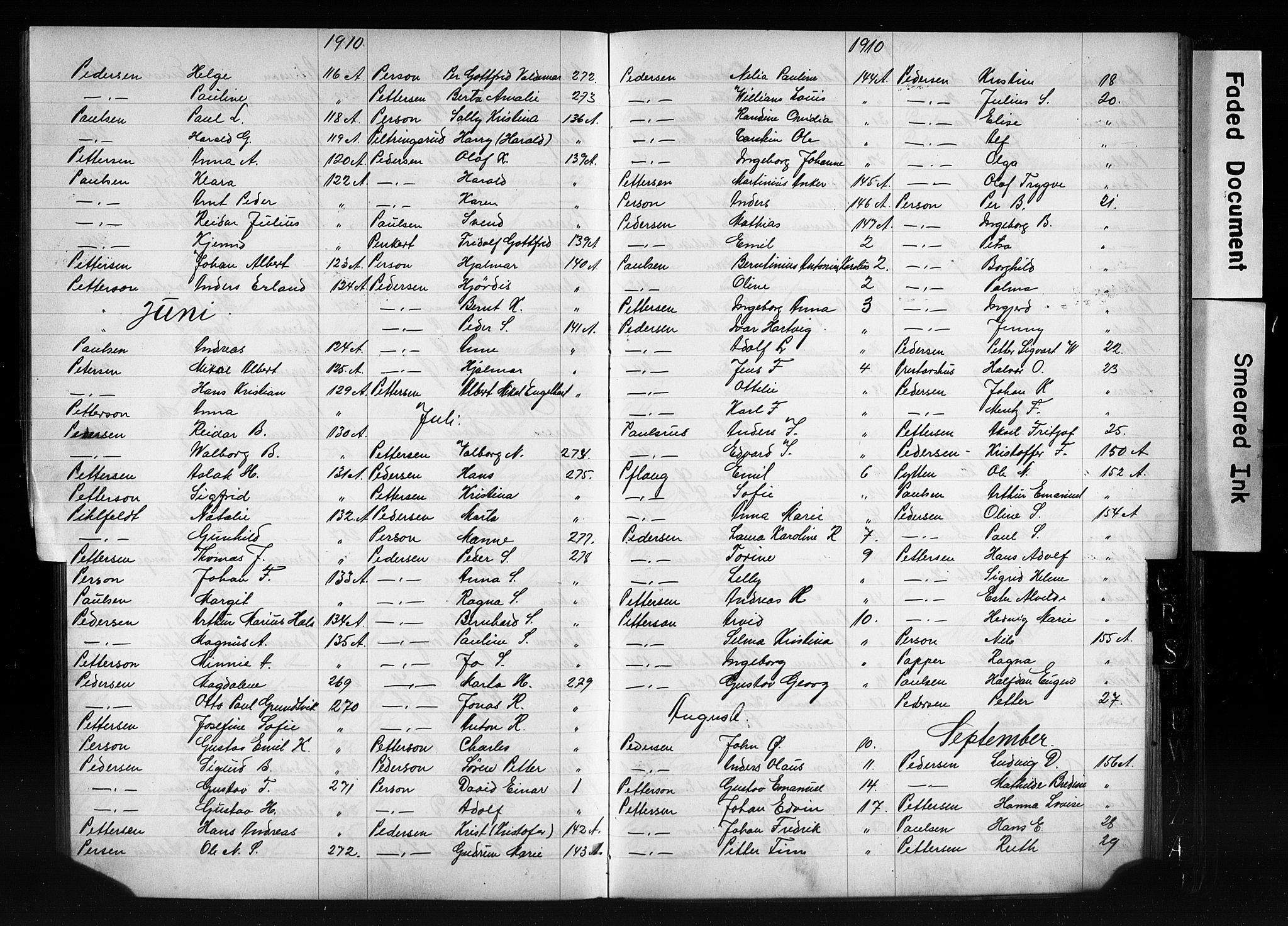 Oslo politidistrikt, AV/SAO-A-10085/E/Ee/Eefa/L0011: Register til emigrantprotokollene, 1910-1914