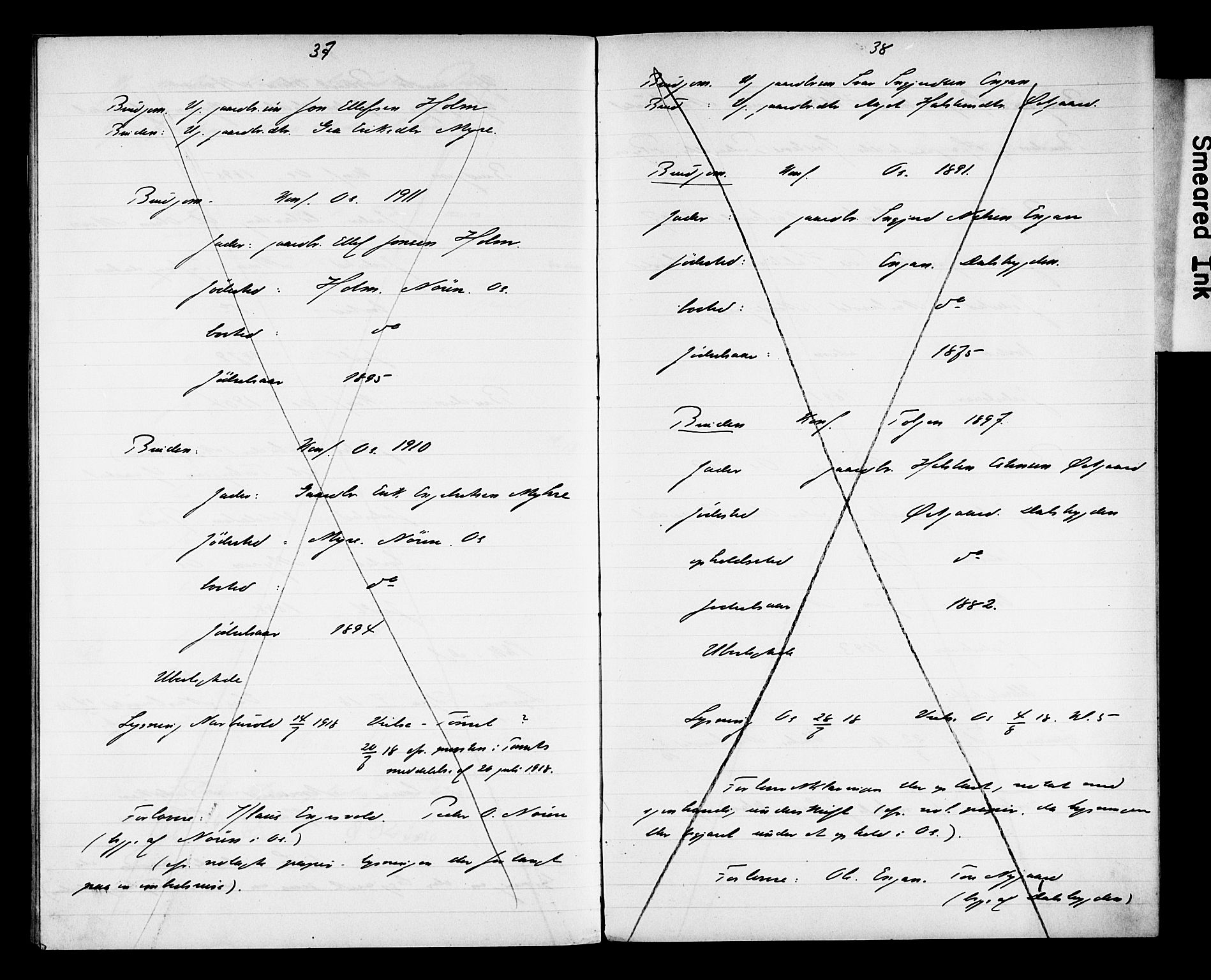 Tolga prestekontor, AV/SAH-PREST-062/N/L0004: Lysningsprotokoll nr. 31, 1916-1920, s. 37-38