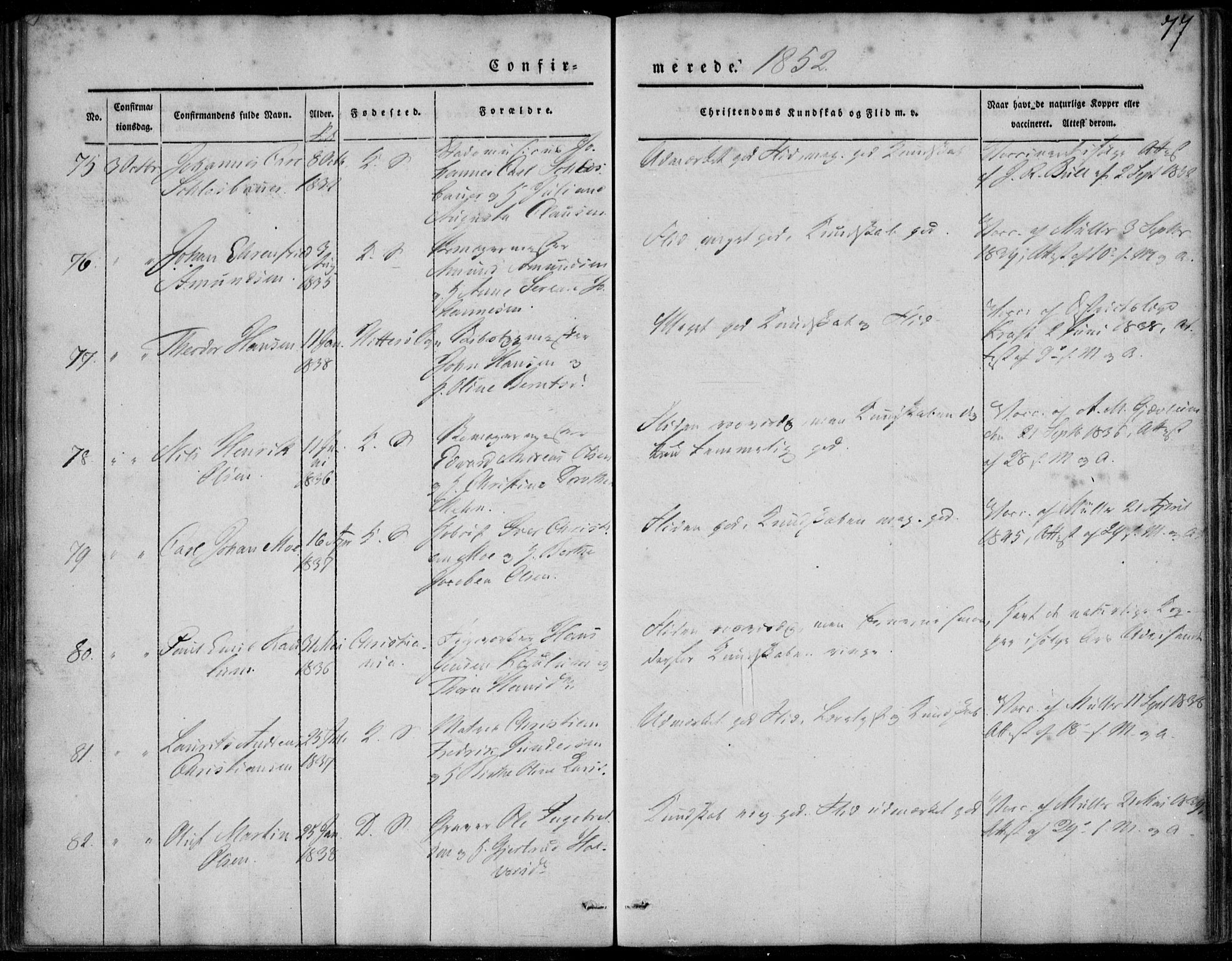 Korskirken sokneprestembete, SAB/A-76101/H/Haa/L0026: Ministerialbok nr. C 2, 1842-1854, s. 77