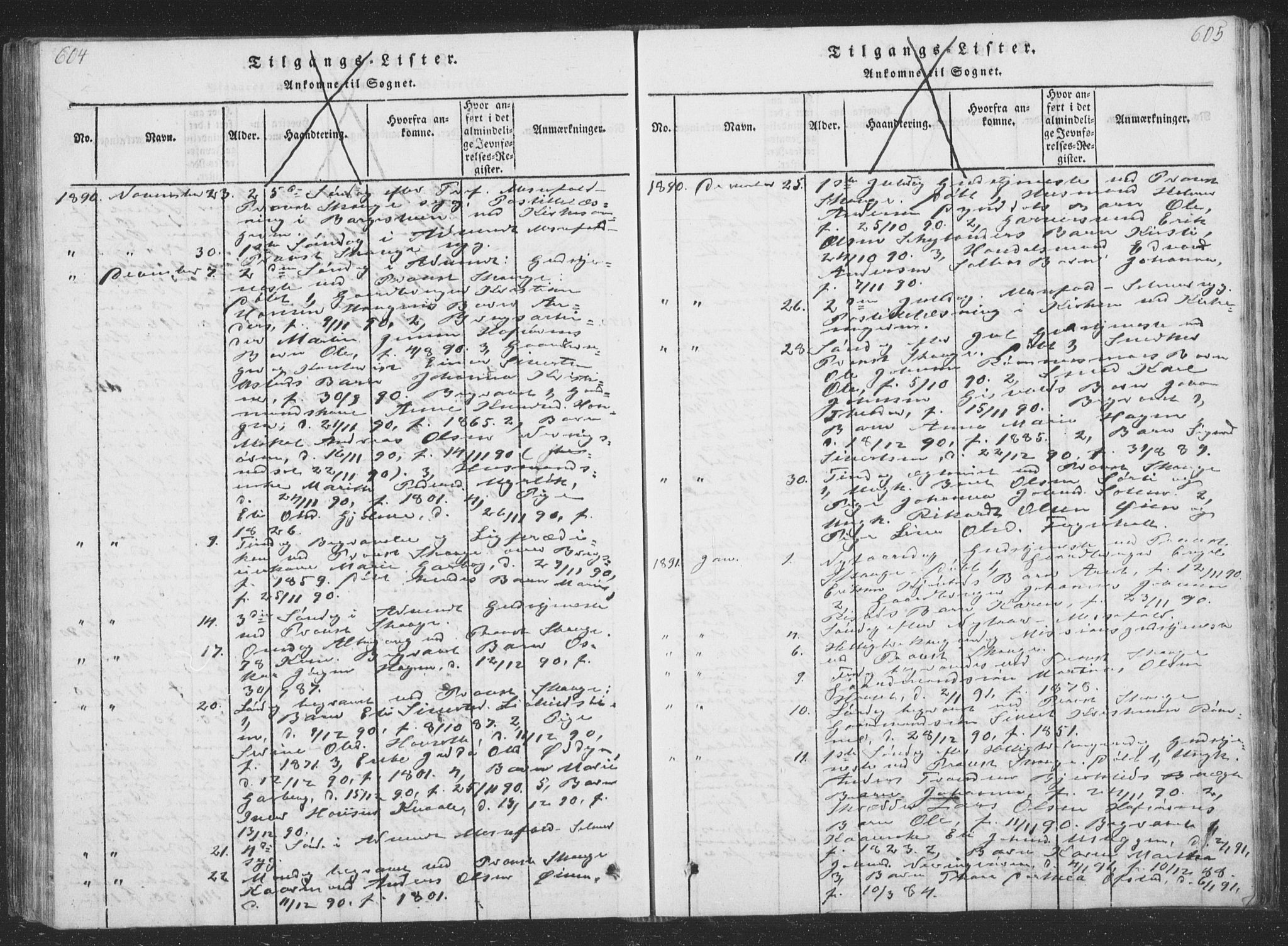 Ministerialprotokoller, klokkerbøker og fødselsregistre - Sør-Trøndelag, SAT/A-1456/668/L0816: Klokkerbok nr. 668C05, 1816-1893, s. 604-605