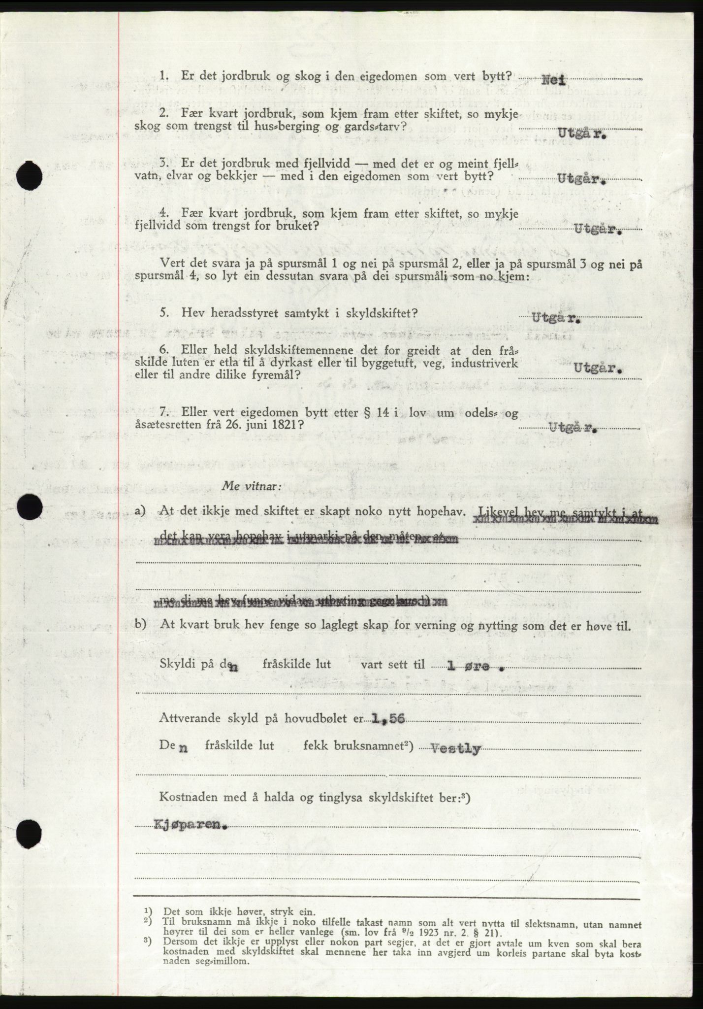 Søre Sunnmøre sorenskriveri, AV/SAT-A-4122/1/2/2C/L0078: Pantebok nr. 4A, 1946-1946, Dagboknr: 185/1946