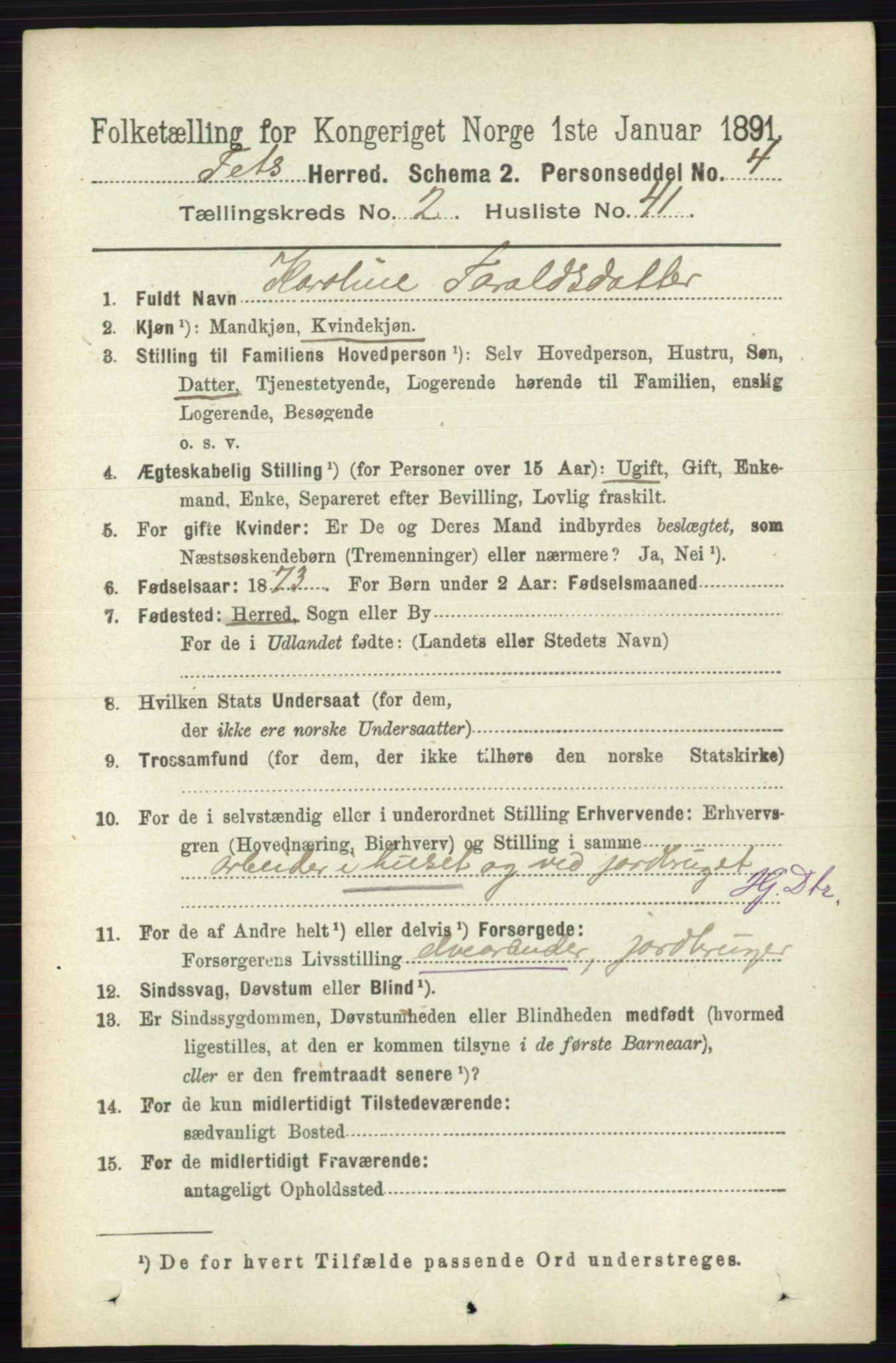 RA, Folketelling 1891 for 0227 Fet herred, 1891, s. 778
