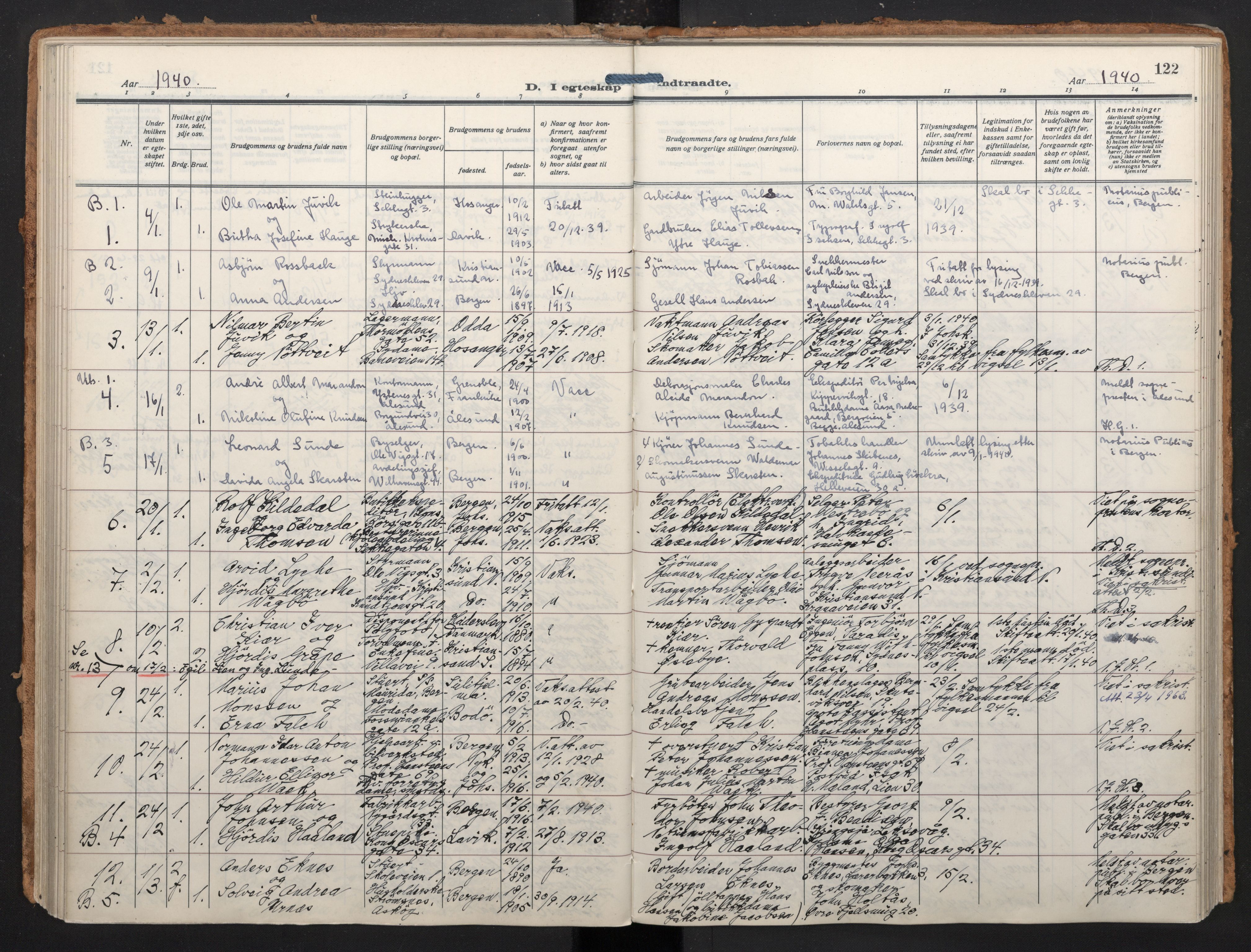 Johanneskirken sokneprestembete, AV/SAB-A-76001/H/Haa/L0014: Ministerialbok nr. D 3, 1929-1949, s. 121b-122a