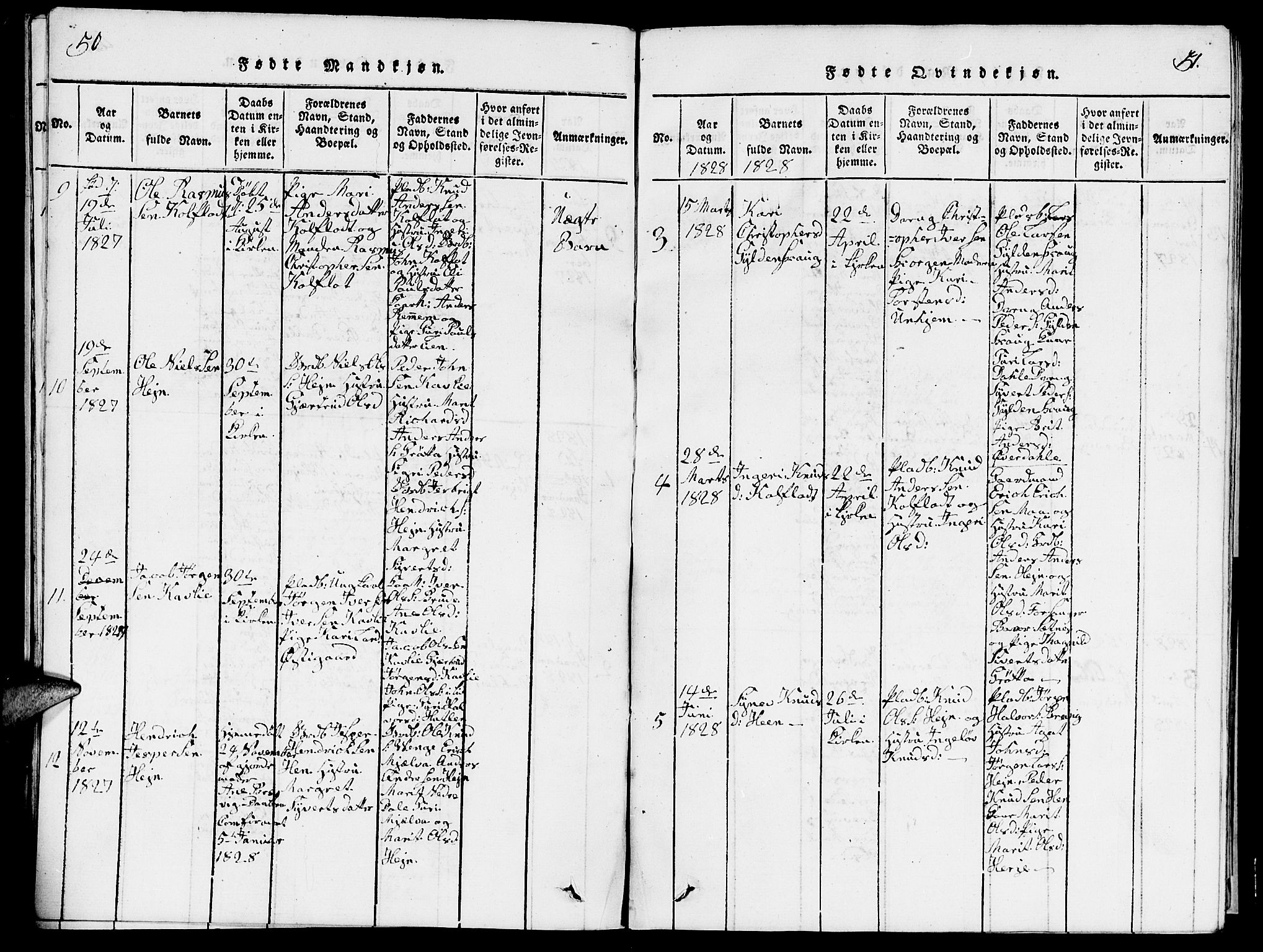 Ministerialprotokoller, klokkerbøker og fødselsregistre - Møre og Romsdal, AV/SAT-A-1454/545/L0587: Klokkerbok nr. 545C01, 1818-1836, s. 50-51