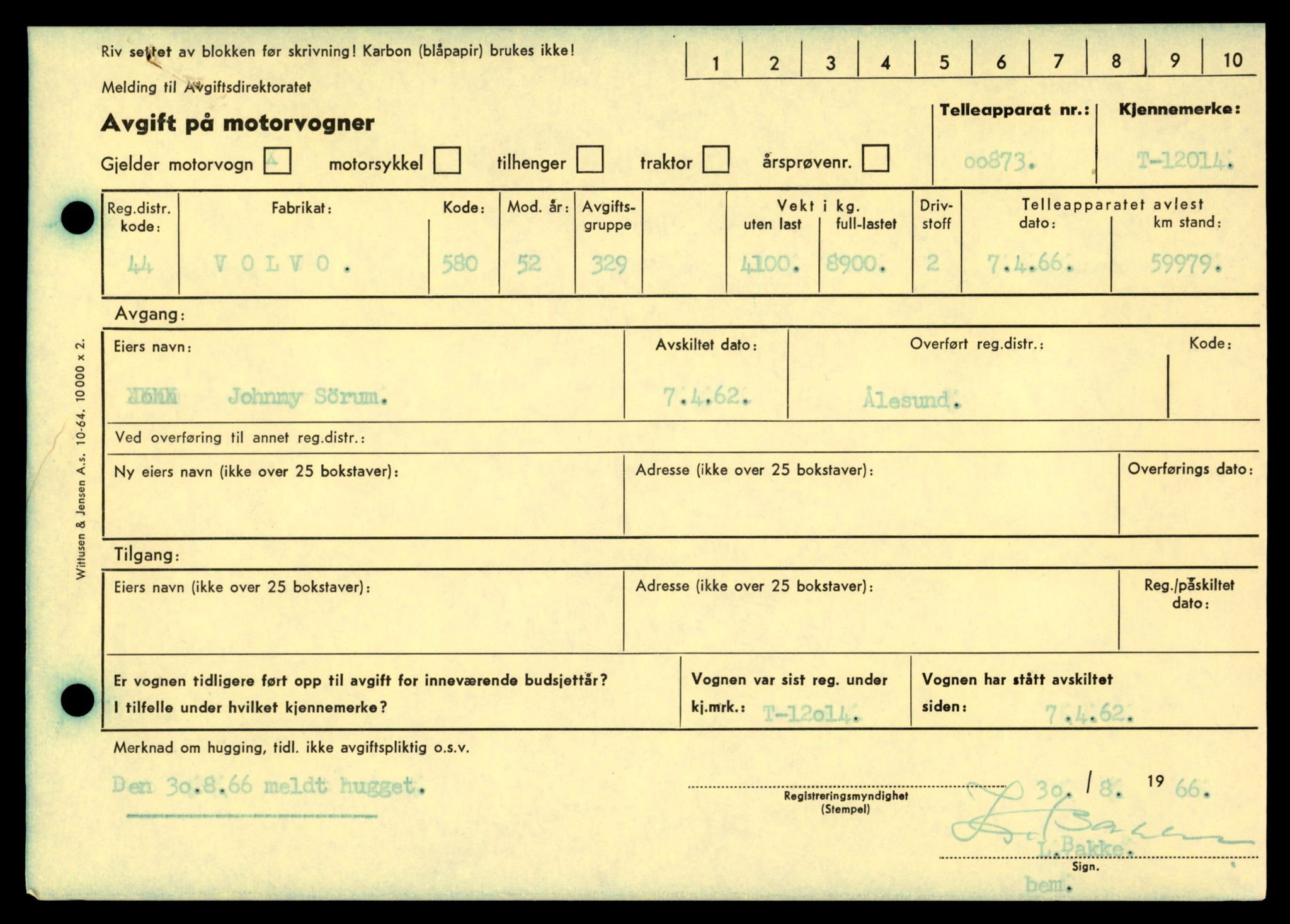 Møre og Romsdal vegkontor - Ålesund trafikkstasjon, AV/SAT-A-4099/F/Fe/L0032: Registreringskort for kjøretøy T 11997 - T 12149, 1927-1998, s. 517