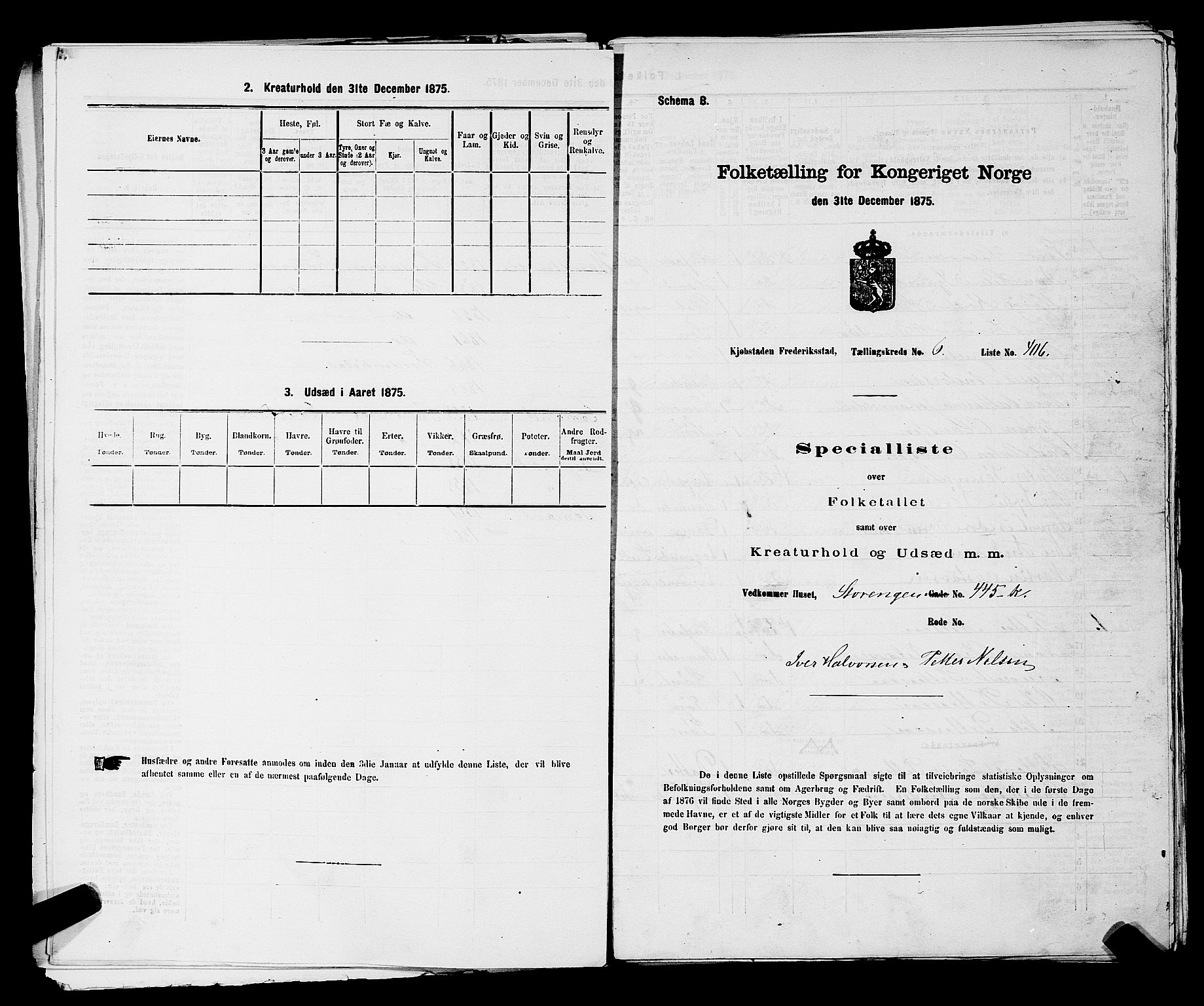 RA, Folketelling 1875 for 0103B Fredrikstad prestegjeld, Fredrikstad kjøpstad, 1875, s. 954