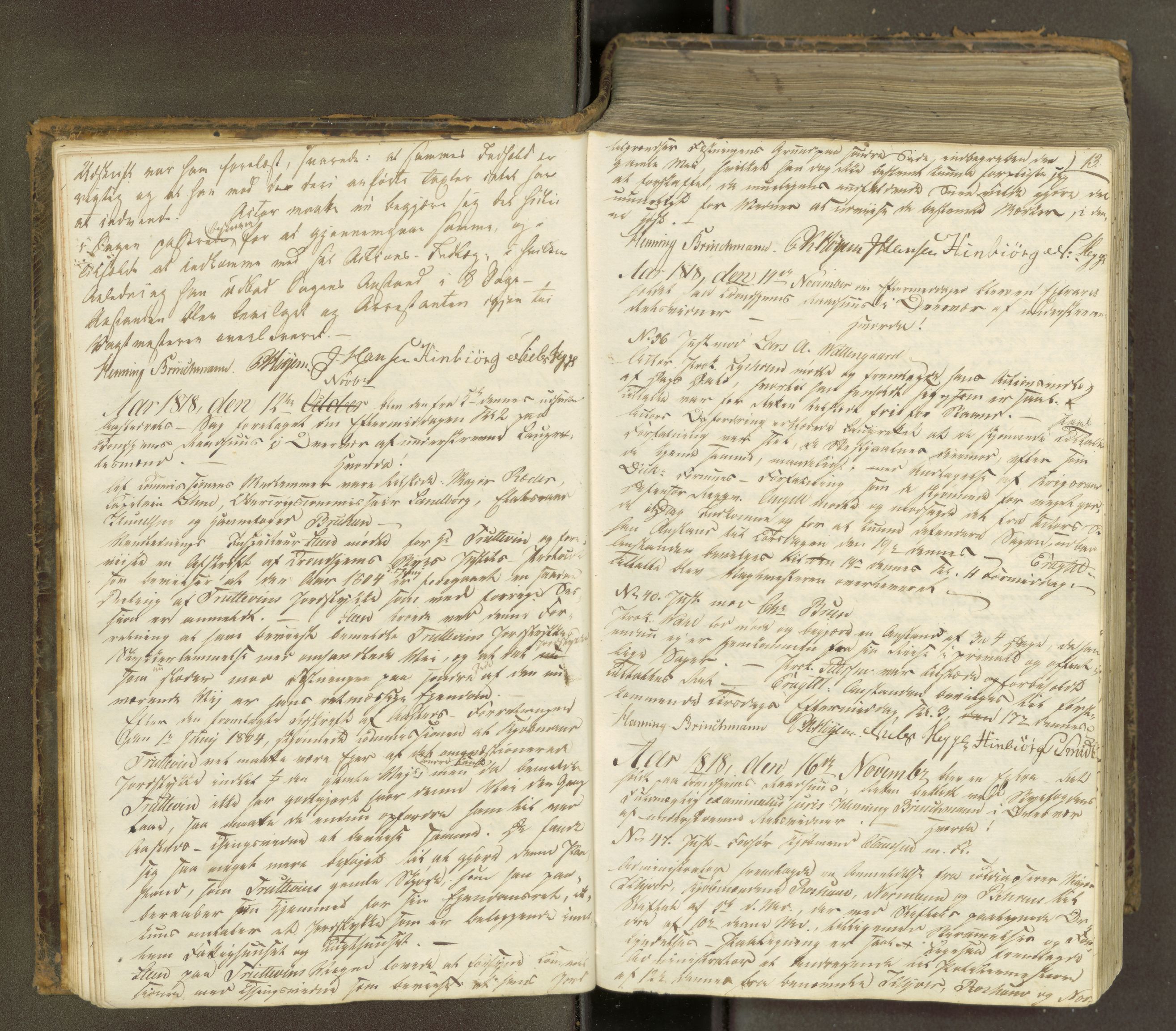 Trondheim byfogd, AV/SAT-A-0003/1/1/1B/L0002: Ekstrarettsprotokoll - 23/10-8/8. Dommer., 1818-1822, s. 12b-13a
