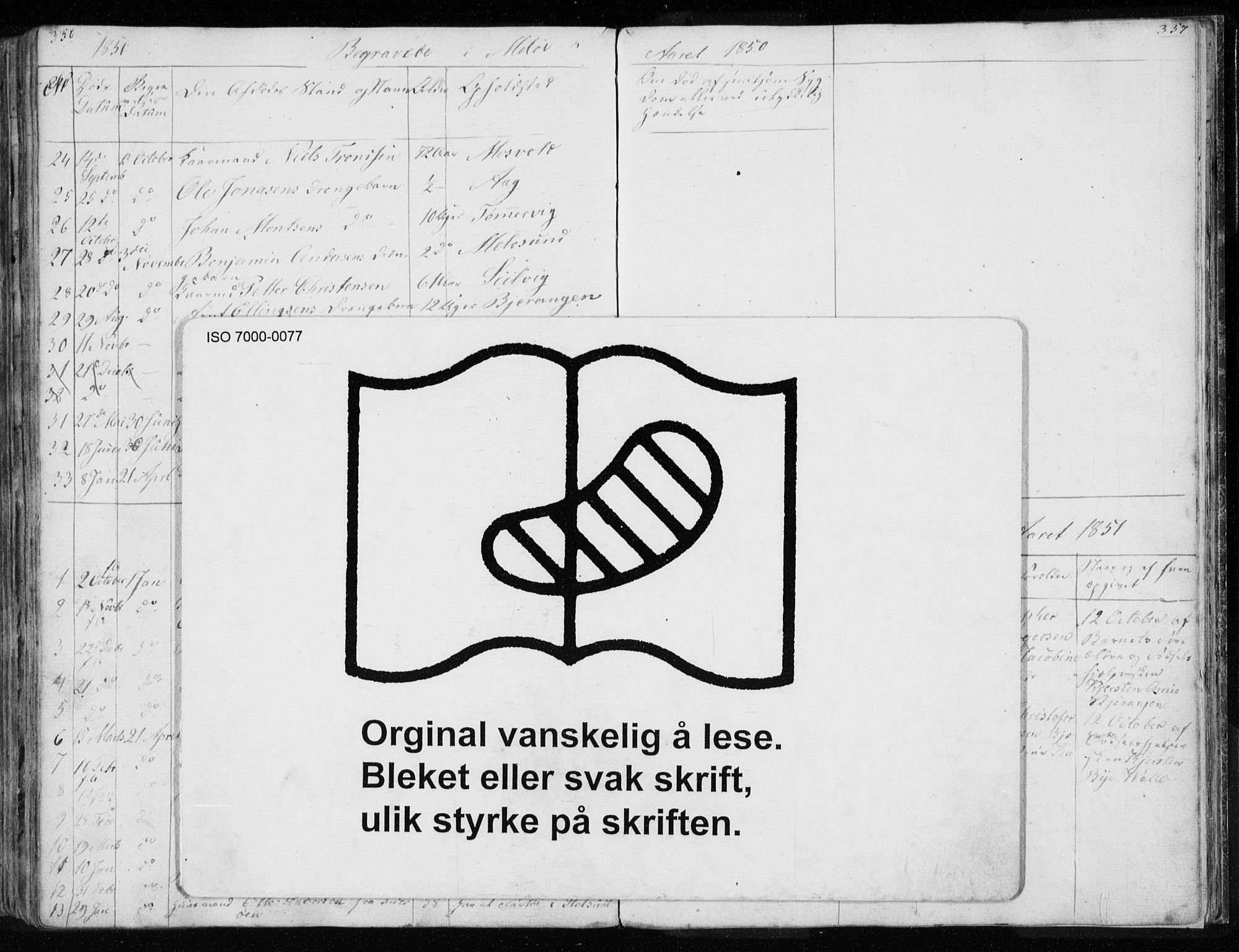 Ministerialprotokoller, klokkerbøker og fødselsregistre - Nordland, AV/SAT-A-1459/843/L0632: Klokkerbok nr. 843C01, 1833-1853, s. 356-357