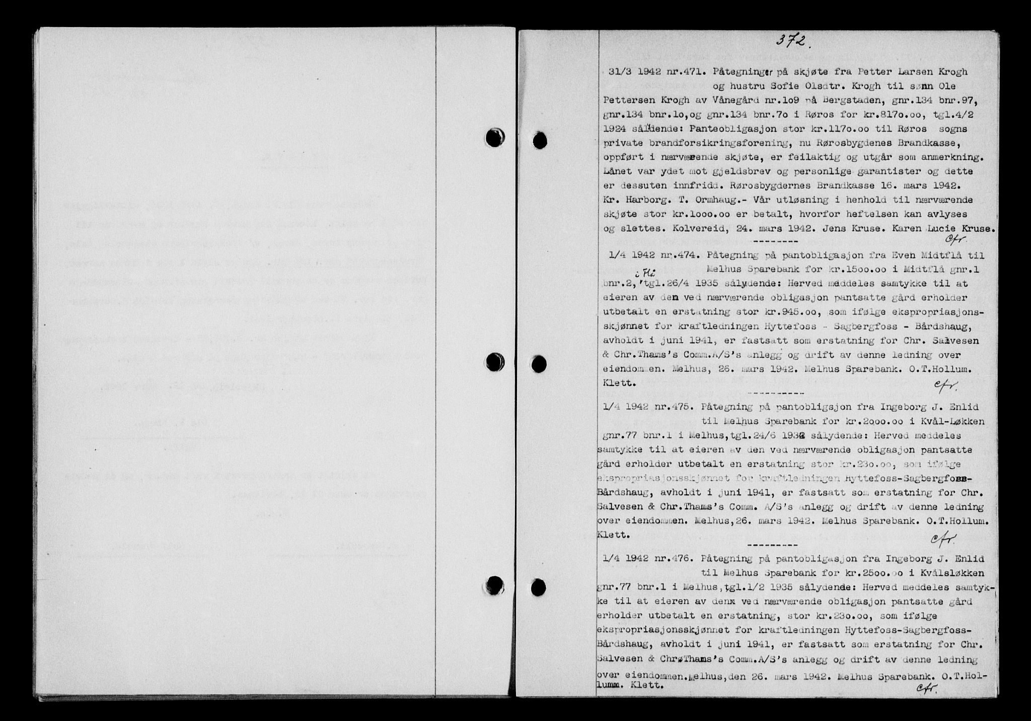 Gauldal sorenskriveri, SAT/A-0014/1/2/2C/L0054: Pantebok nr. 59, 1941-1942, Dagboknr: 471/1942