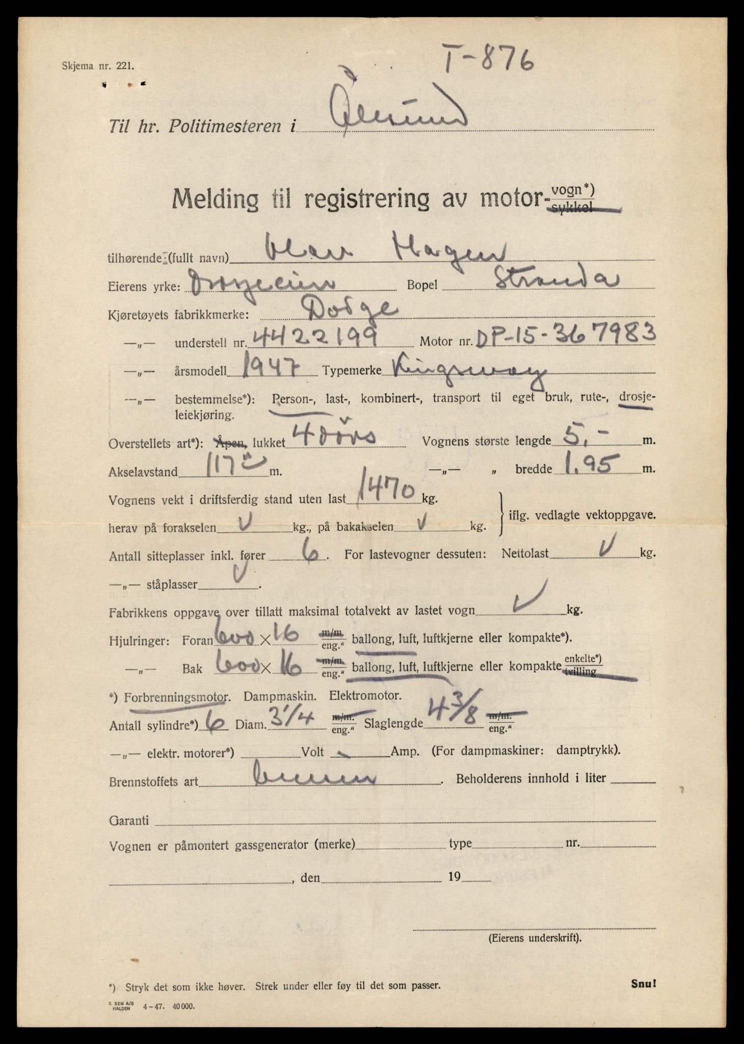 Møre og Romsdal vegkontor - Ålesund trafikkstasjon, AV/SAT-A-4099/F/Fe/L0042: Registreringskort for kjøretøy T 13906 - T 14079, 1927-1998, s. 2907
