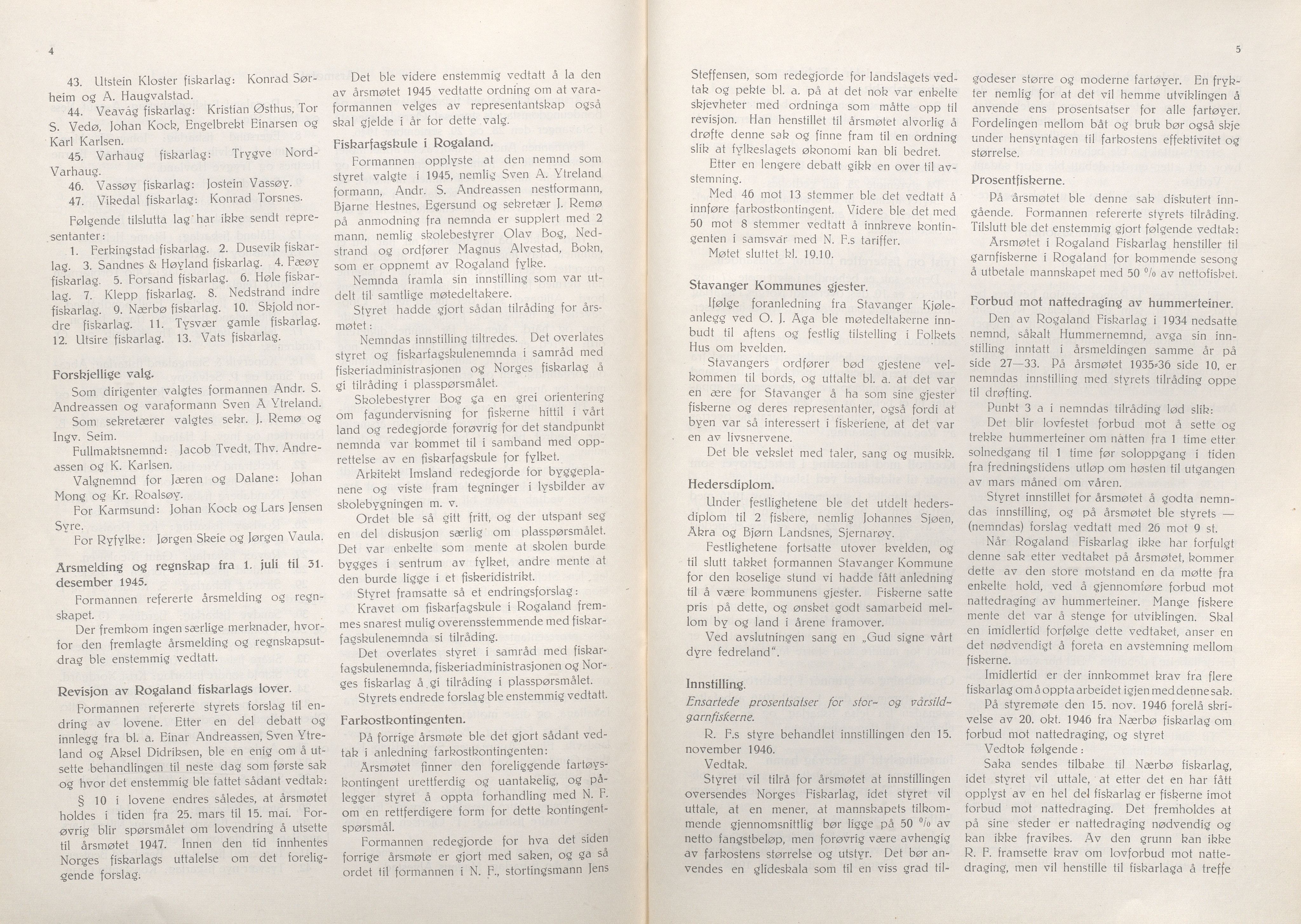 Rogaland fylkeskommune - Fylkesrådmannen , IKAR/A-900/A/Aa/Aaa/L0066: Møtebok , 1947, s. 4-5