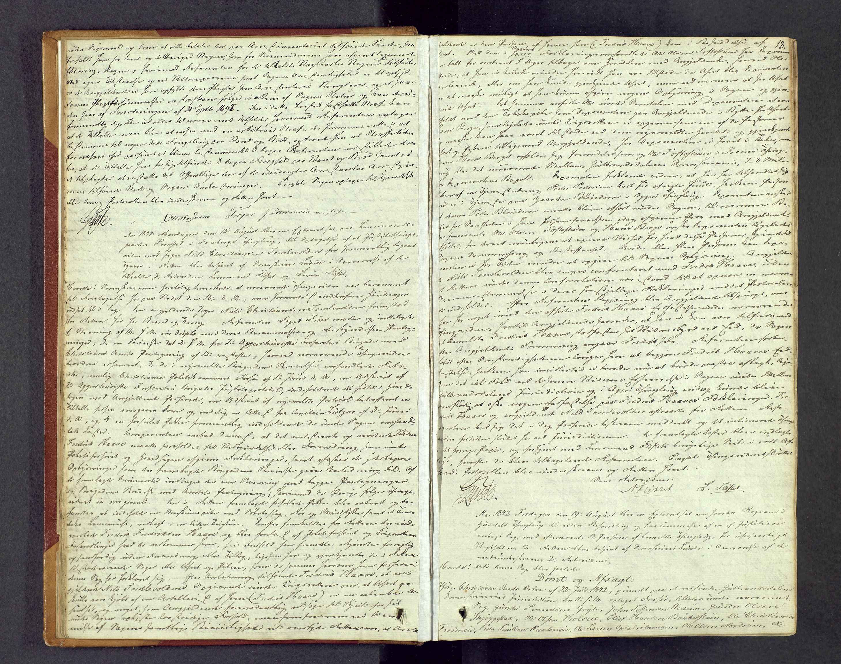 Sør-Gudbrandsdal tingrett, AV/SAH-TING-004/G/Gc/L0007: Ekstrarettsprotokoll, 1842-1853, s. 12-13