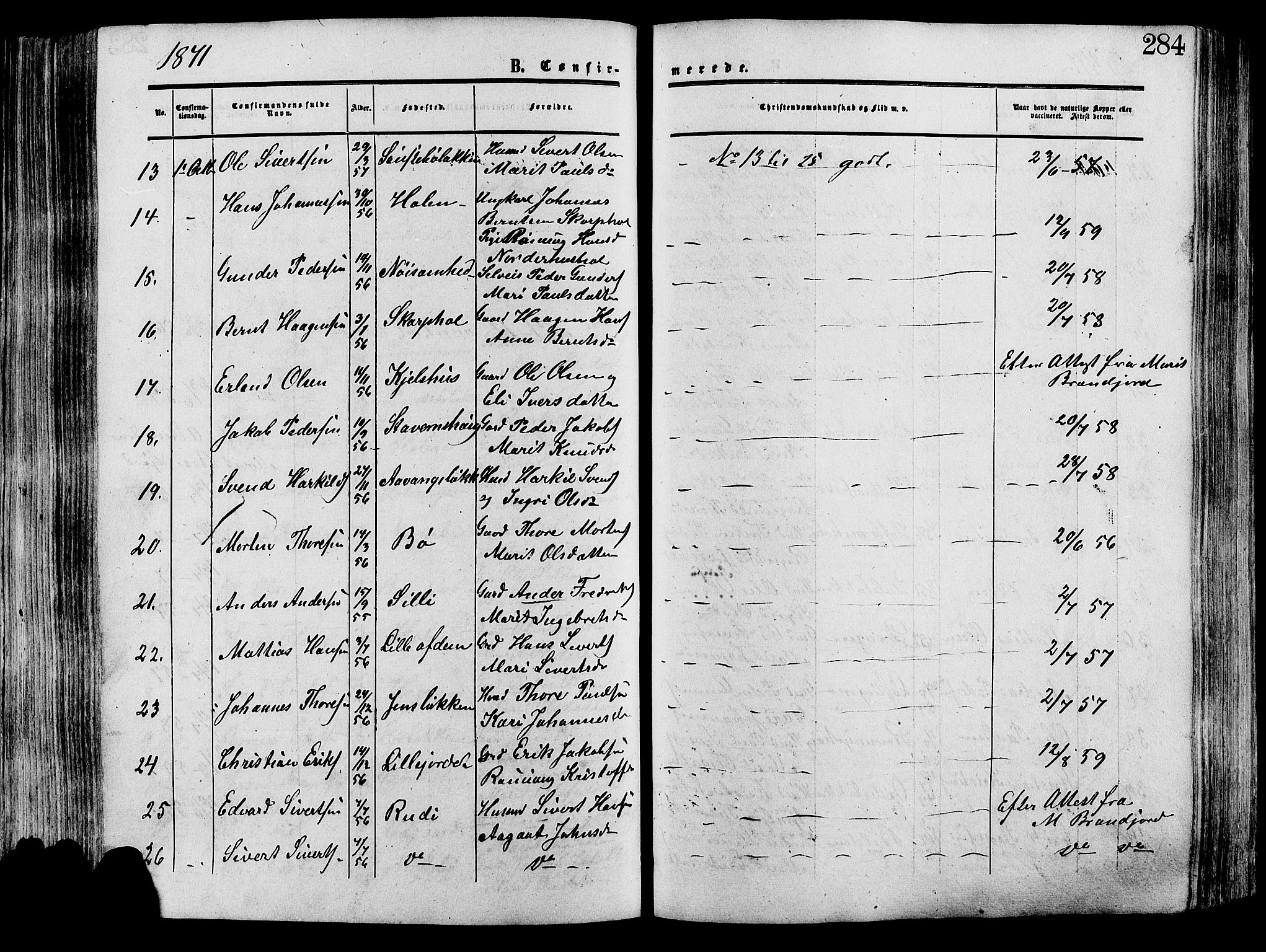 Lesja prestekontor, AV/SAH-PREST-068/H/Ha/Haa/L0008: Ministerialbok nr. 8, 1854-1880, s. 284