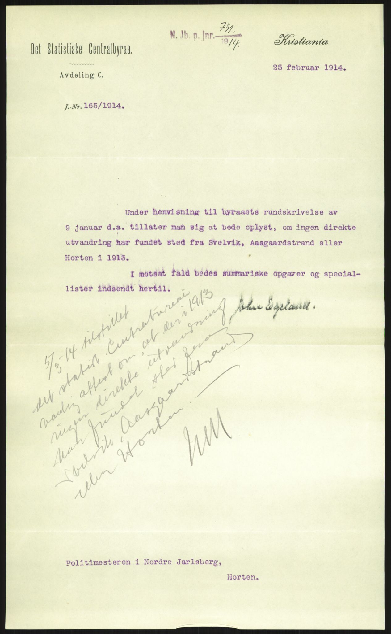Nord-Jarlsberg politikammer, AV/SAKO-A-739/I/Ia/Iab/L0001: Emigrantprotokoll, 1912-1918, s. 75