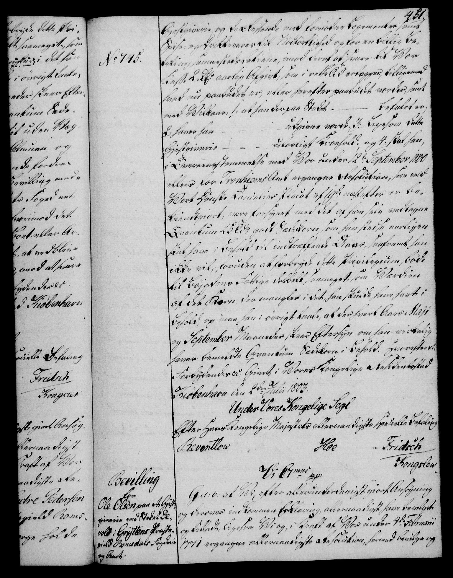 Rentekammeret, Kammerkanselliet, AV/RA-EA-3111/G/Gg/Gga/L0017: Norsk ekspedisjonsprotokoll med register (merket RK 53.17), 1801-1803, s. 451
