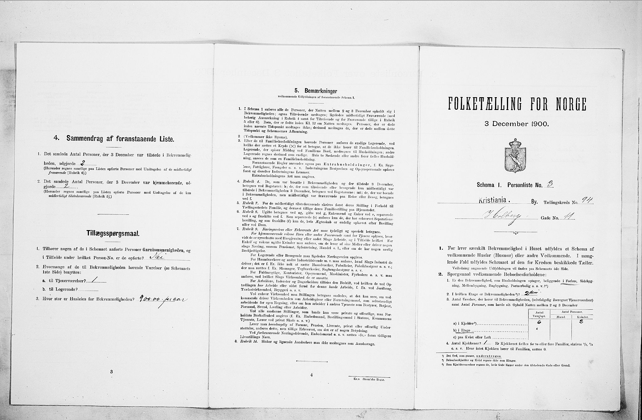 SAO, Folketelling 1900 for 0301 Kristiania kjøpstad, 1900, s. 38085