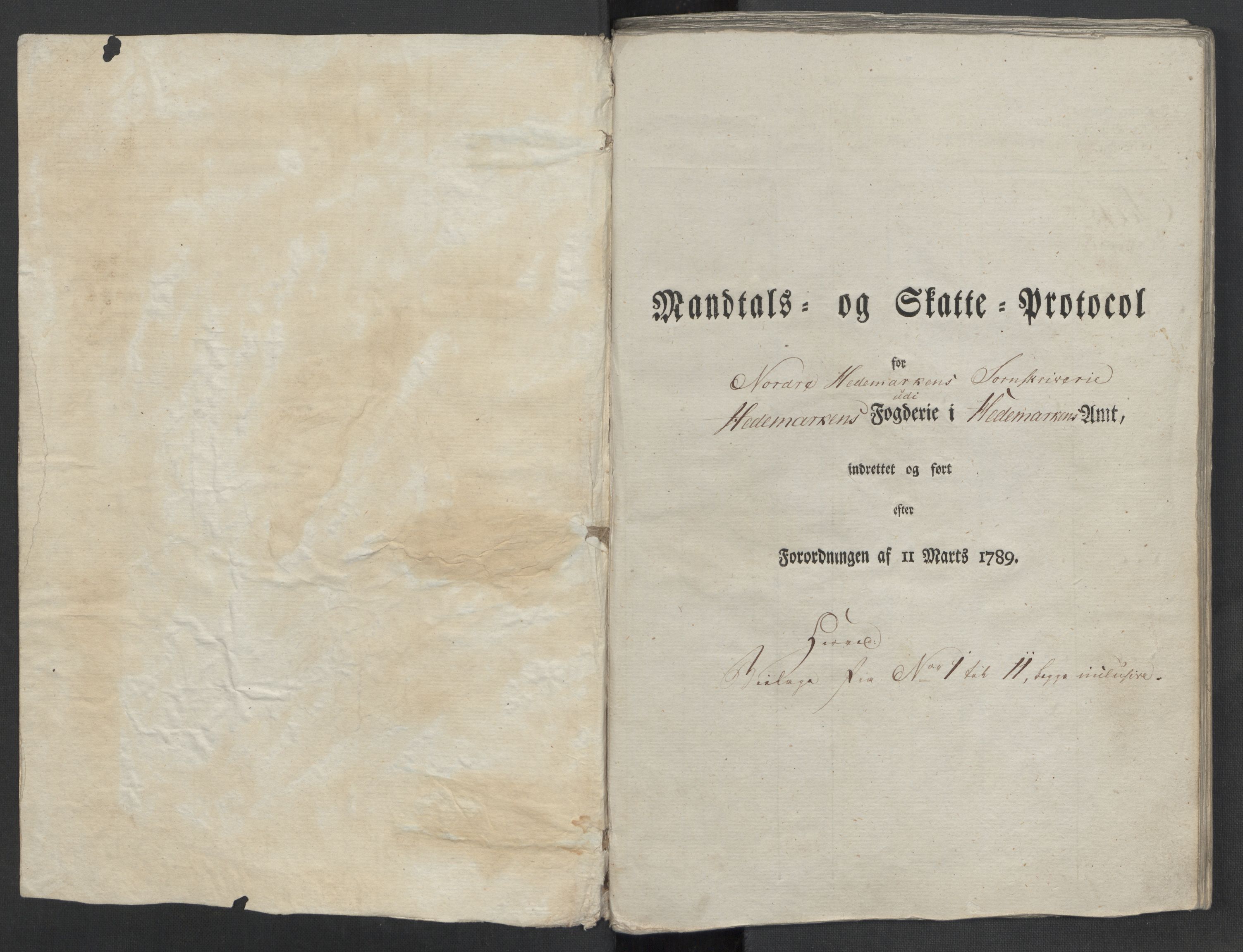 Rentekammeret inntil 1814, Reviderte regnskaper, Mindre regnskaper, RA/EA-4068/Rf/Rfe/L0012: Hedmark fogderi, 1789, s. 205