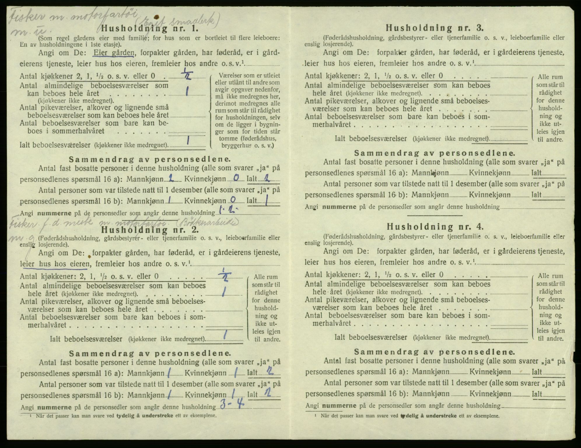 SAB, Folketelling 1920 for 1220 Bremnes herred, 1920, s. 1024