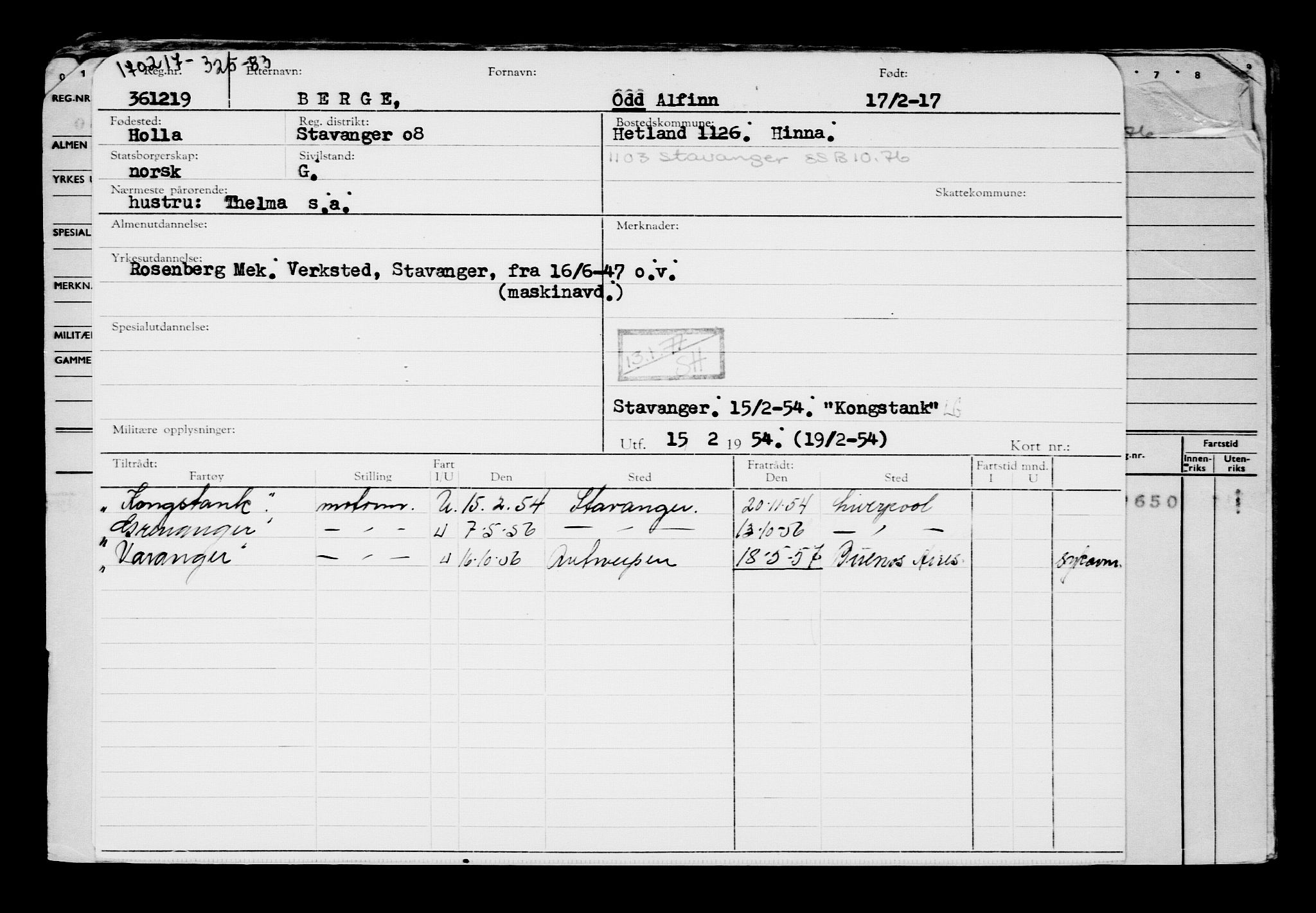 Direktoratet for sjømenn, RA/S-3545/G/Gb/L0146: Hovedkort, 1917, s. 138