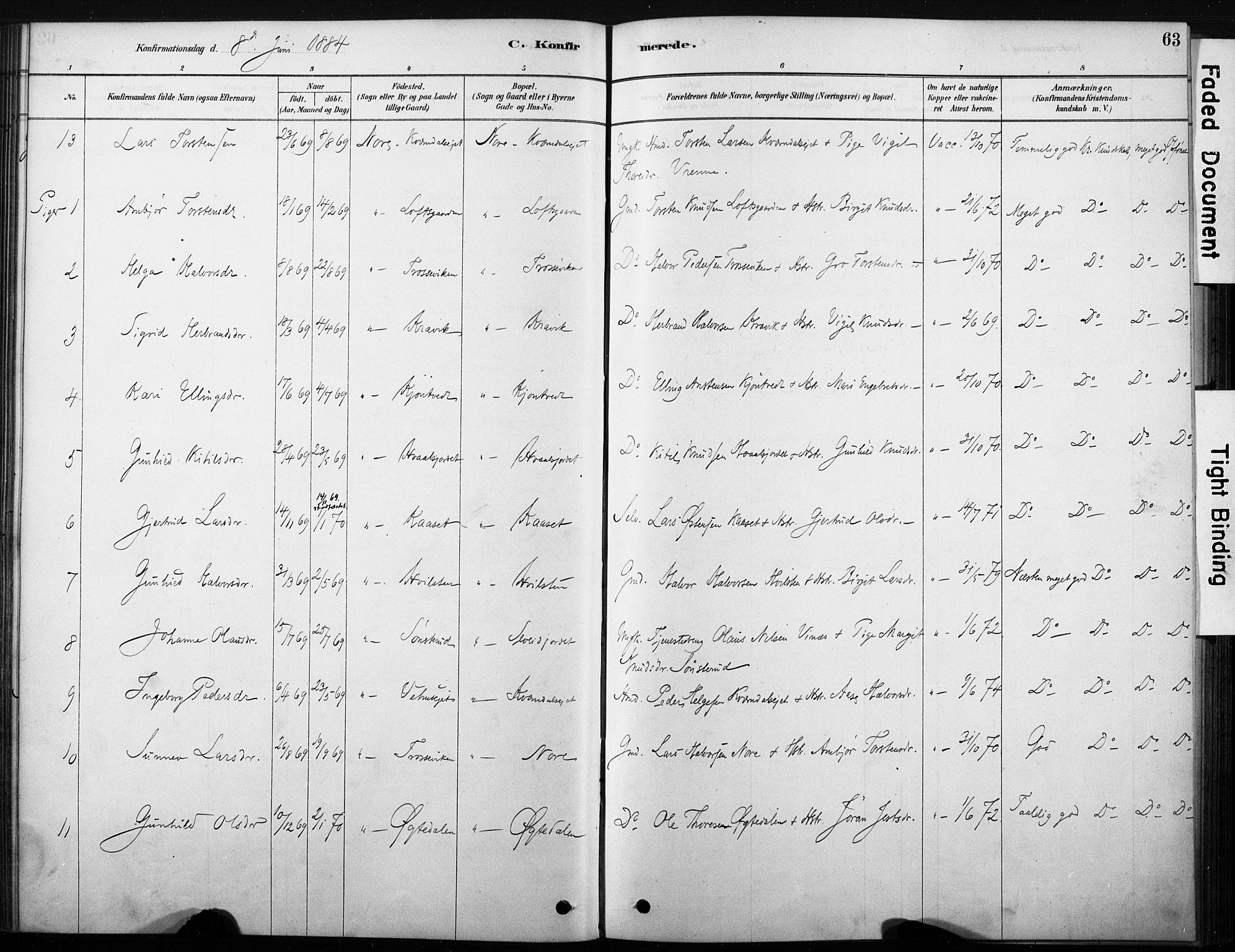 Nore kirkebøker, AV/SAKO-A-238/F/Fb/L0001: Ministerialbok nr. II 1, 1878-1886, s. 63