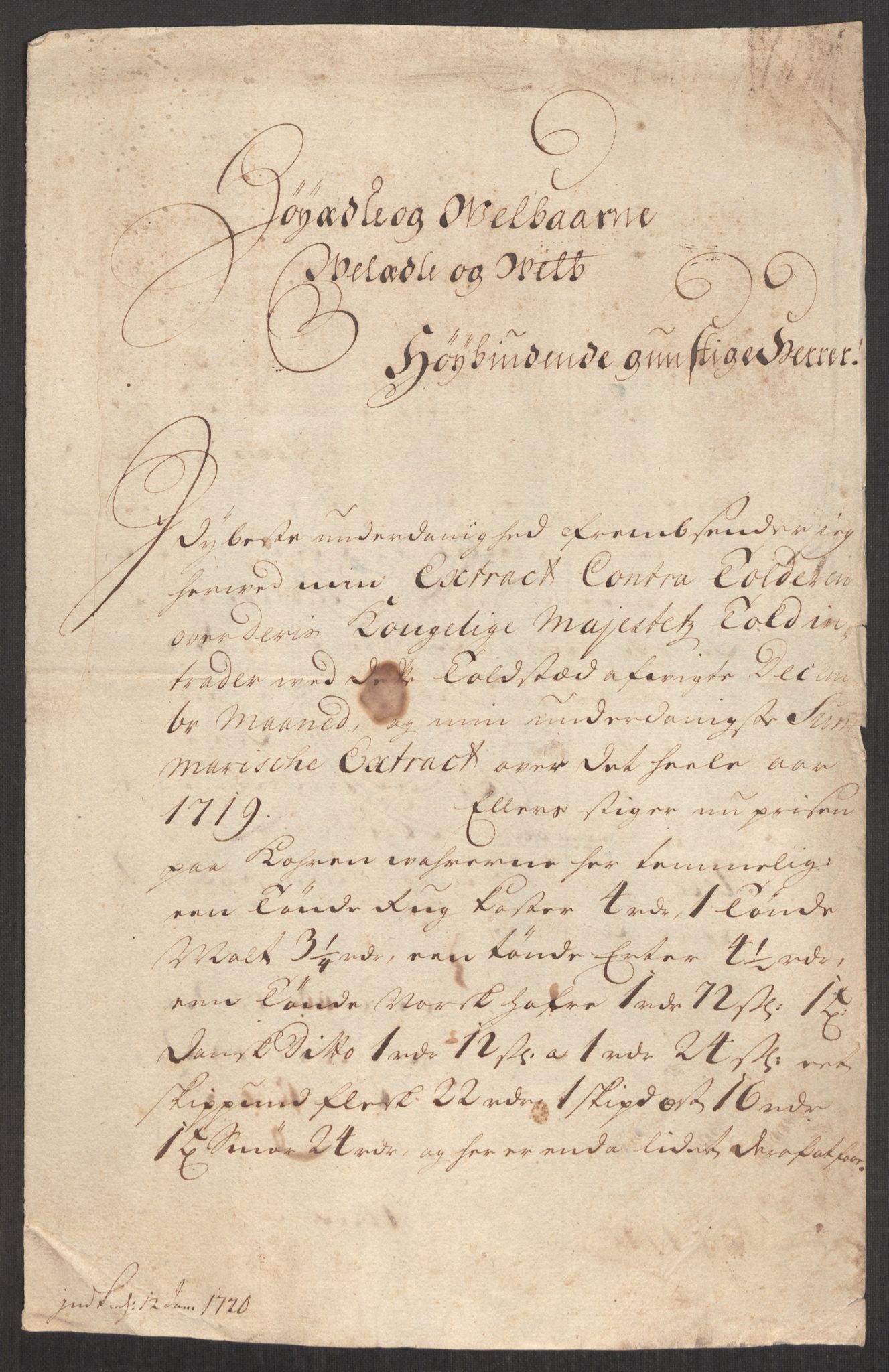 Rentekammeret inntil 1814, Realistisk ordnet avdeling, AV/RA-EA-4070/Oe/L0001: [Ø1]: Priskuranter, 1712-1739, s. 190
