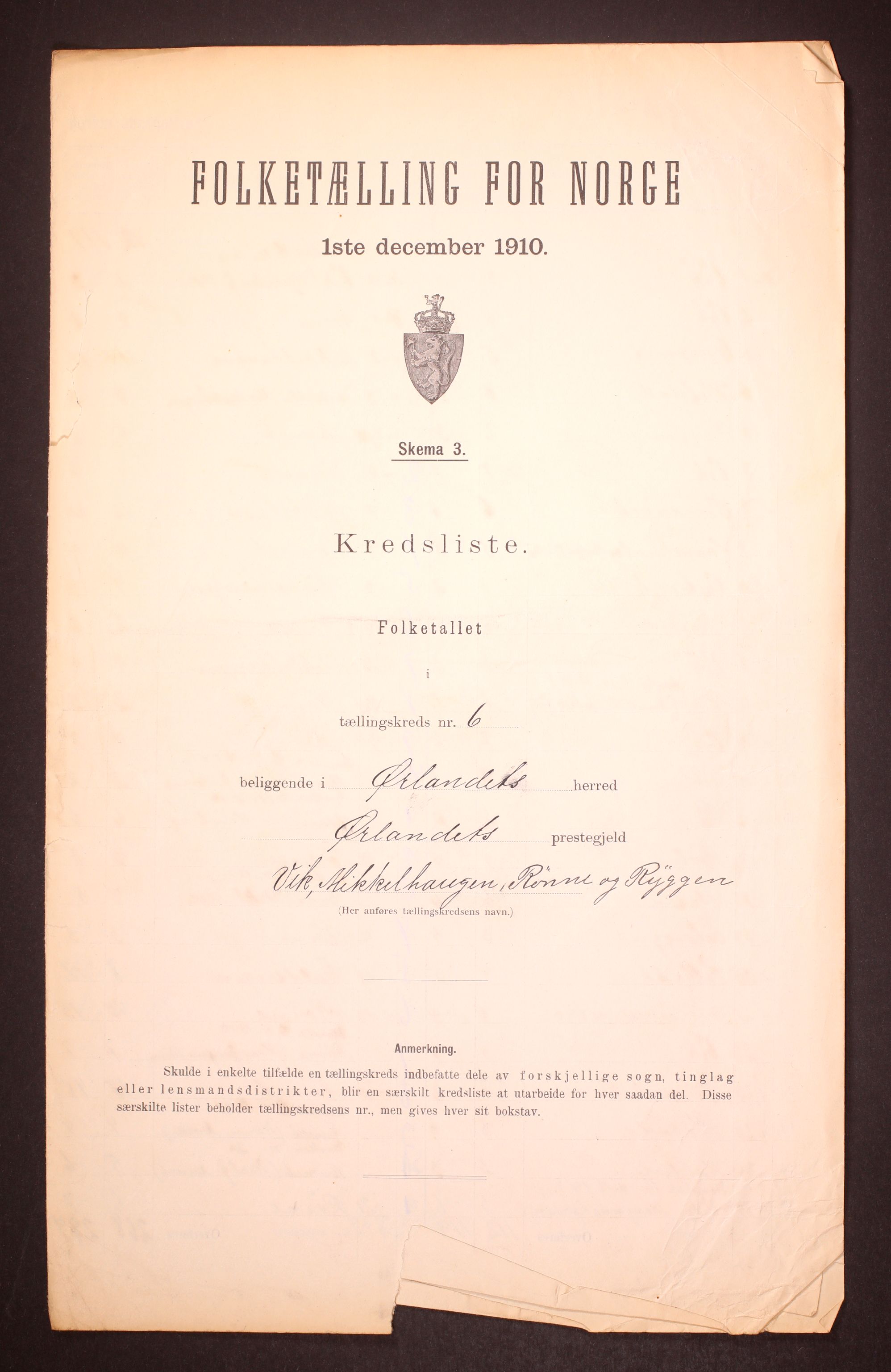 RA, Folketelling 1910 for 1621 Ørland herred, 1910, s. 19