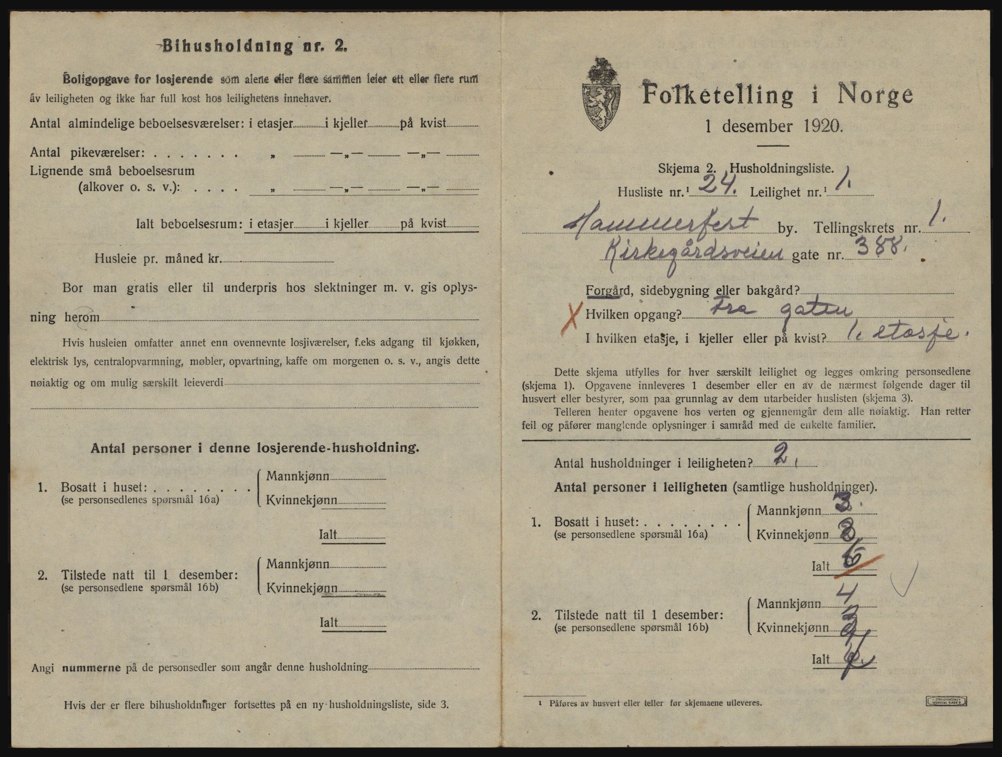 SATØ, Folketelling 1920 for 2001 Hammerfest kjøpstad, 1920, s. 1106