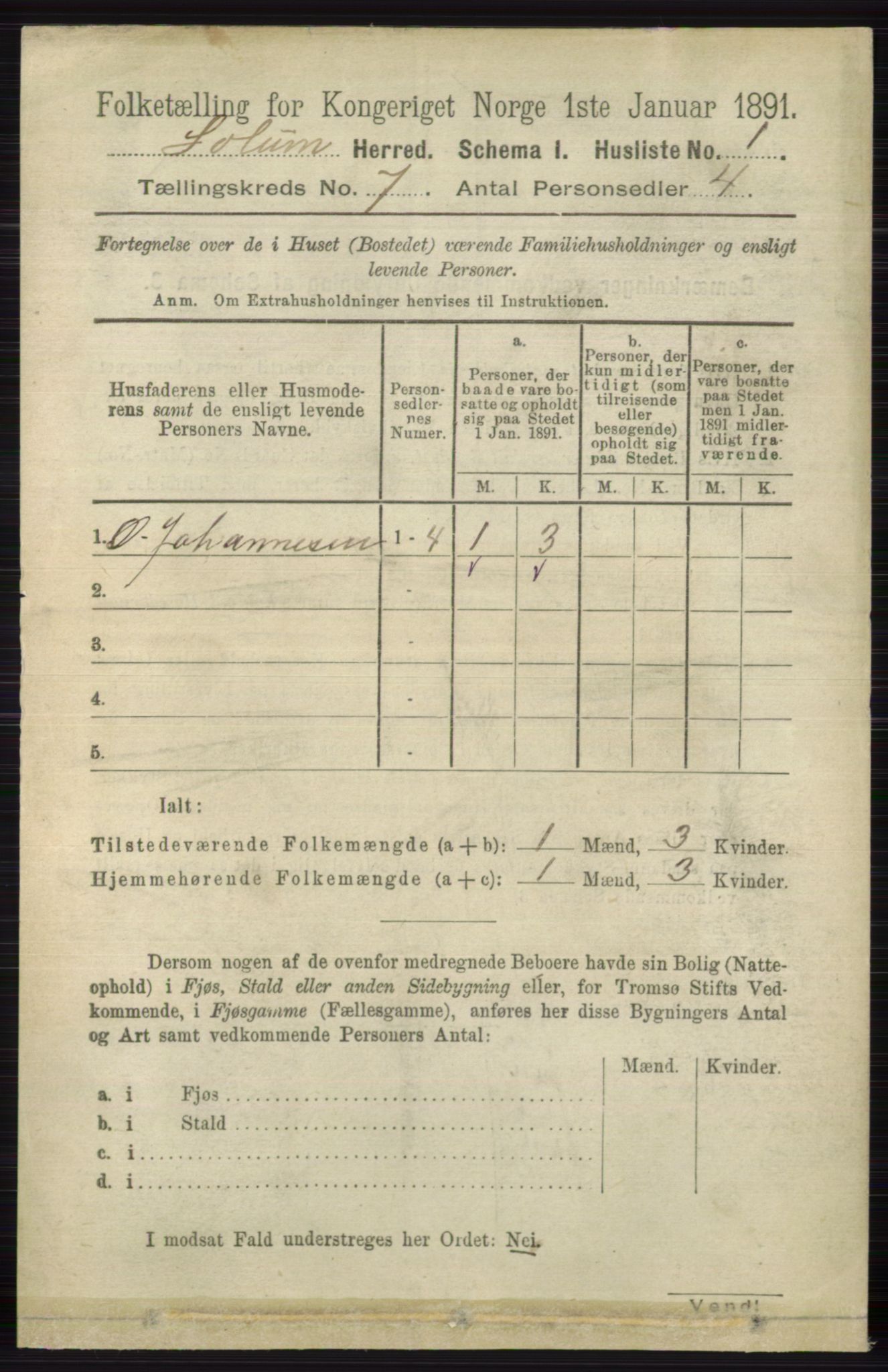 RA, Folketelling 1891 for 0818 Solum herred, 1891, s. 2488