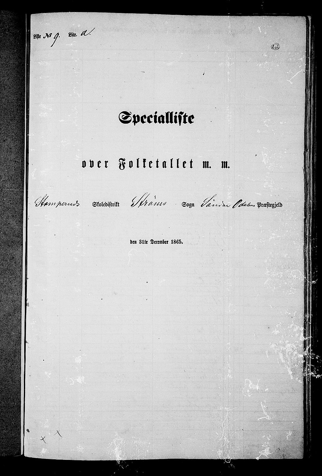 RA, Folketelling 1865 for 0419P Sør-Odal prestegjeld, 1865, s. 177