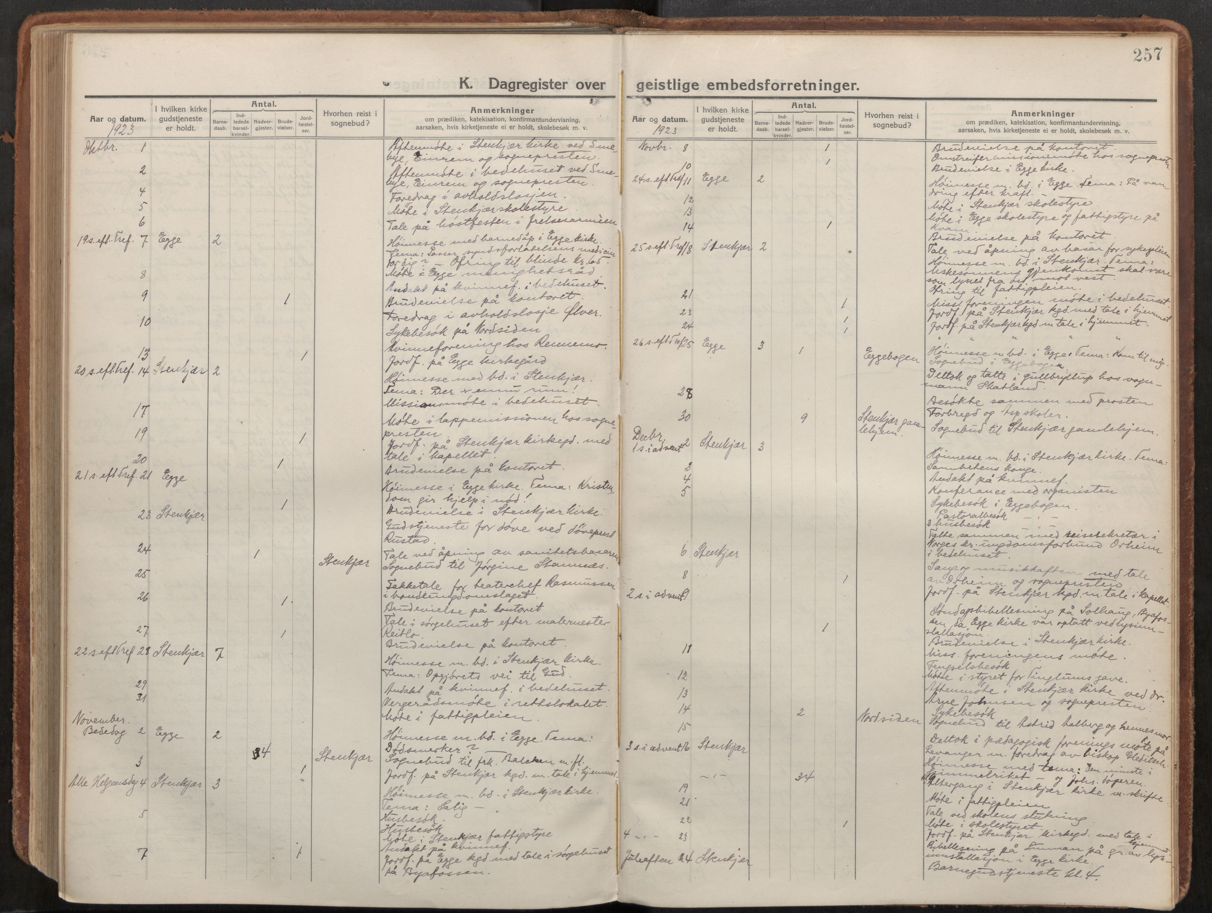 Steinkjer sokneprestkontor, AV/SAT-A-1541/01/H/Ha/Haa/L0003: Ministerialbok nr. 3, 1913-1922, s. 257