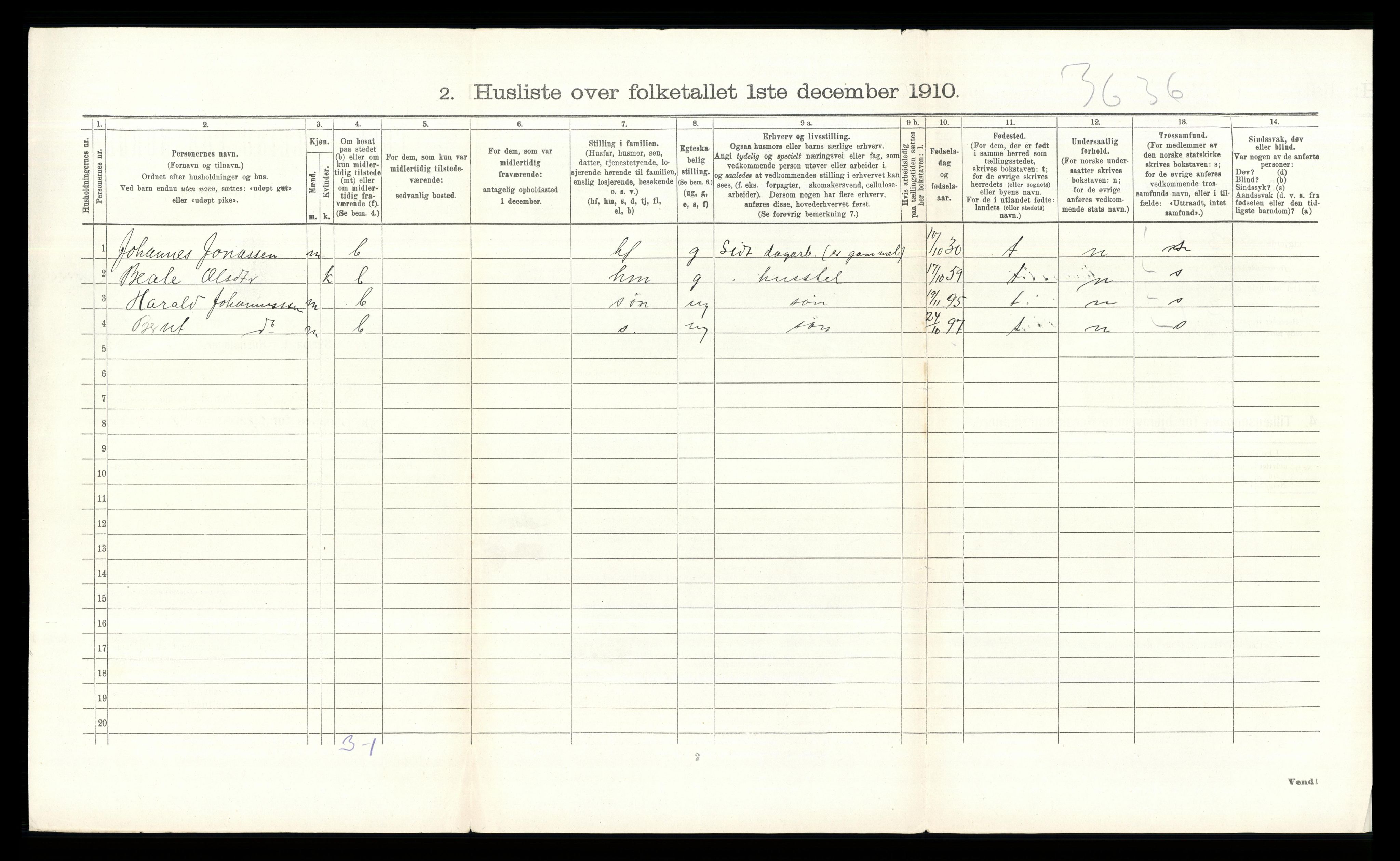 RA, Folketelling 1910 for 0538 Nordre Land herred, 1910, s. 1450