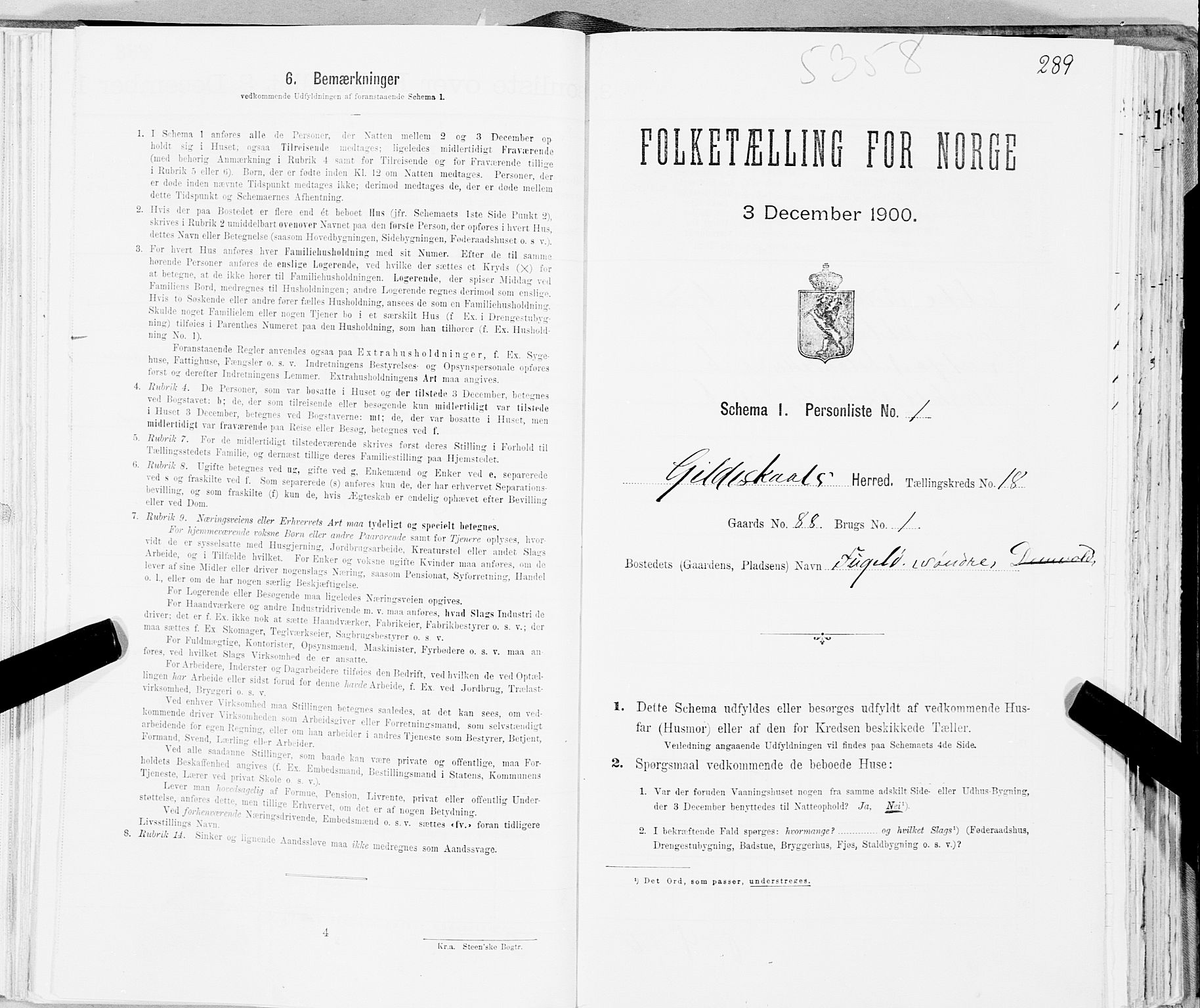 SAT, Folketelling 1900 for 1838 Gildeskål herred, 1900, s. 1799