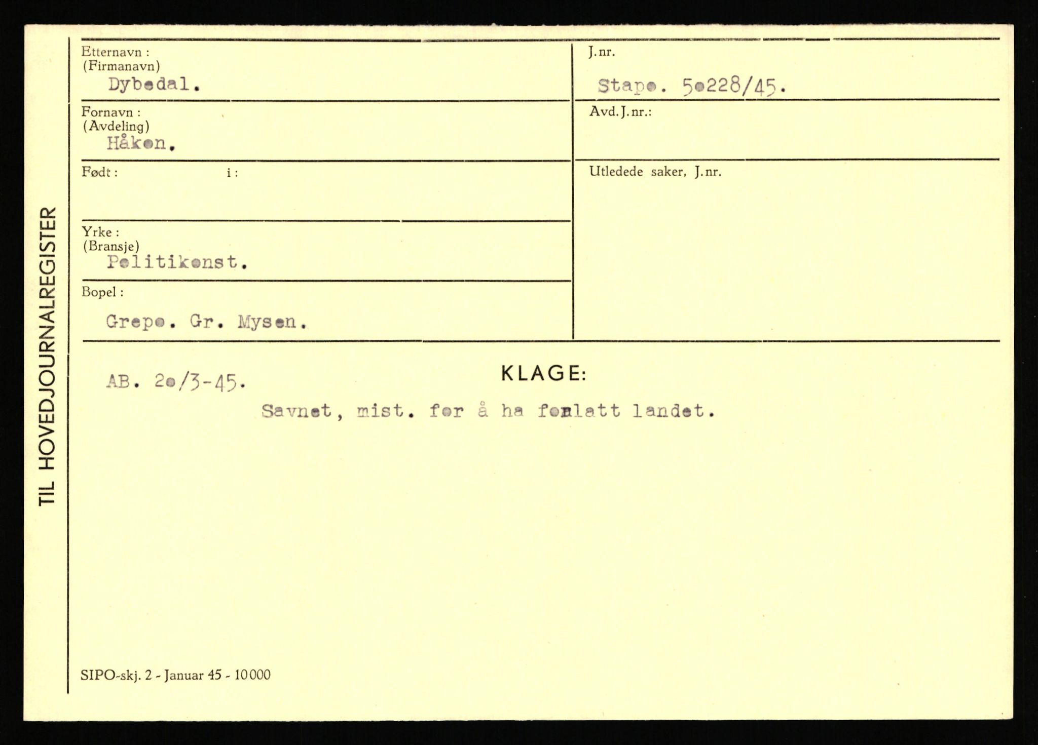 Statspolitiet - Hovedkontoret / Osloavdelingen, AV/RA-S-1329/C/Ca/L0003: Brechan - Eichinger	, 1943-1945, s. 4368