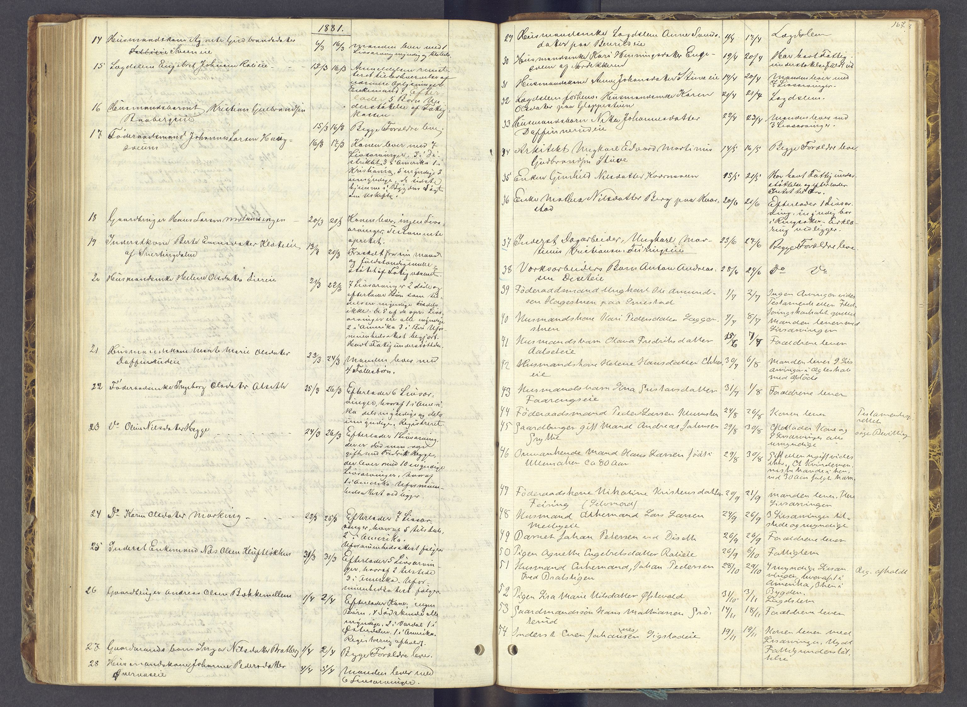 Toten tingrett, AV/SAH-TING-006/J/Jl/L0002: Dødsfallsjournal, 1868-1892, s. 166b-167a