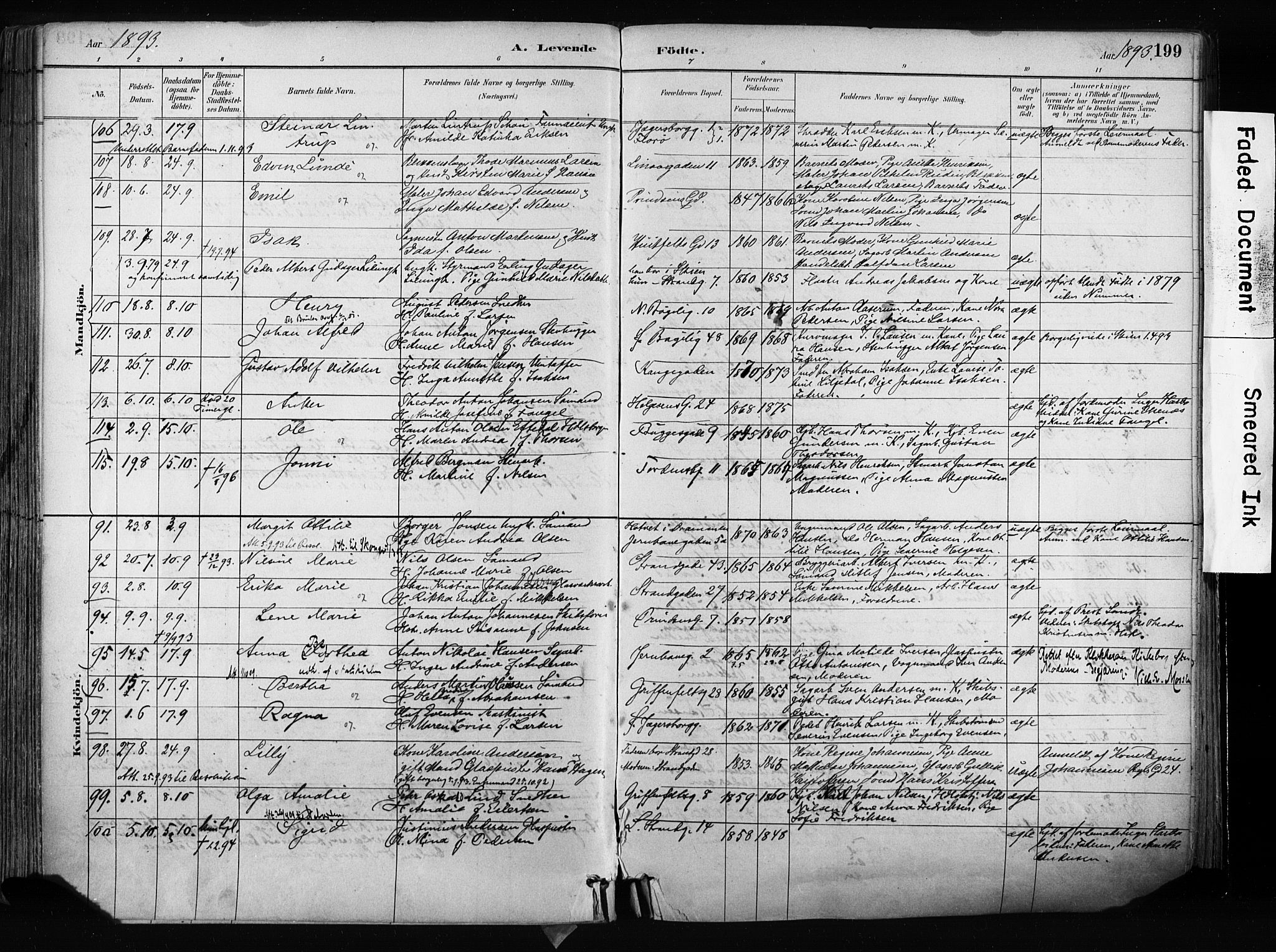 Larvik kirkebøker, AV/SAKO-A-352/F/Fa/L0009: Ministerialbok nr. I 9, 1884-1904, s. 199