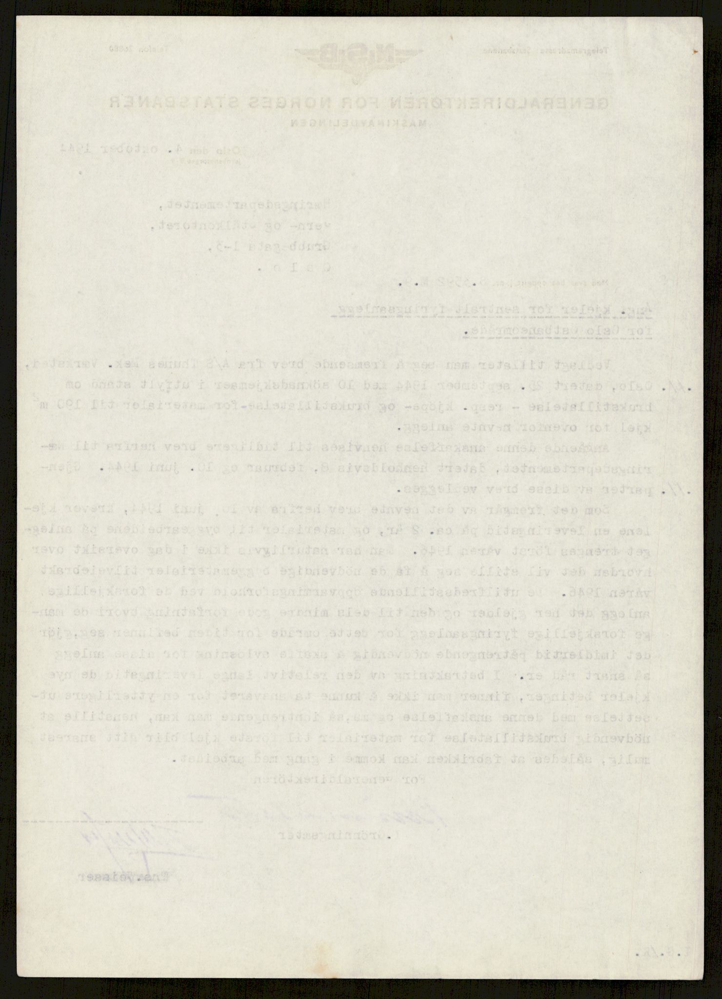 Direktoratet for industriforsyning, Sekretariatet, AV/RA-S-4153/D/Df/L0055: 9. Metallkontoret, 1940-1945, s. 88