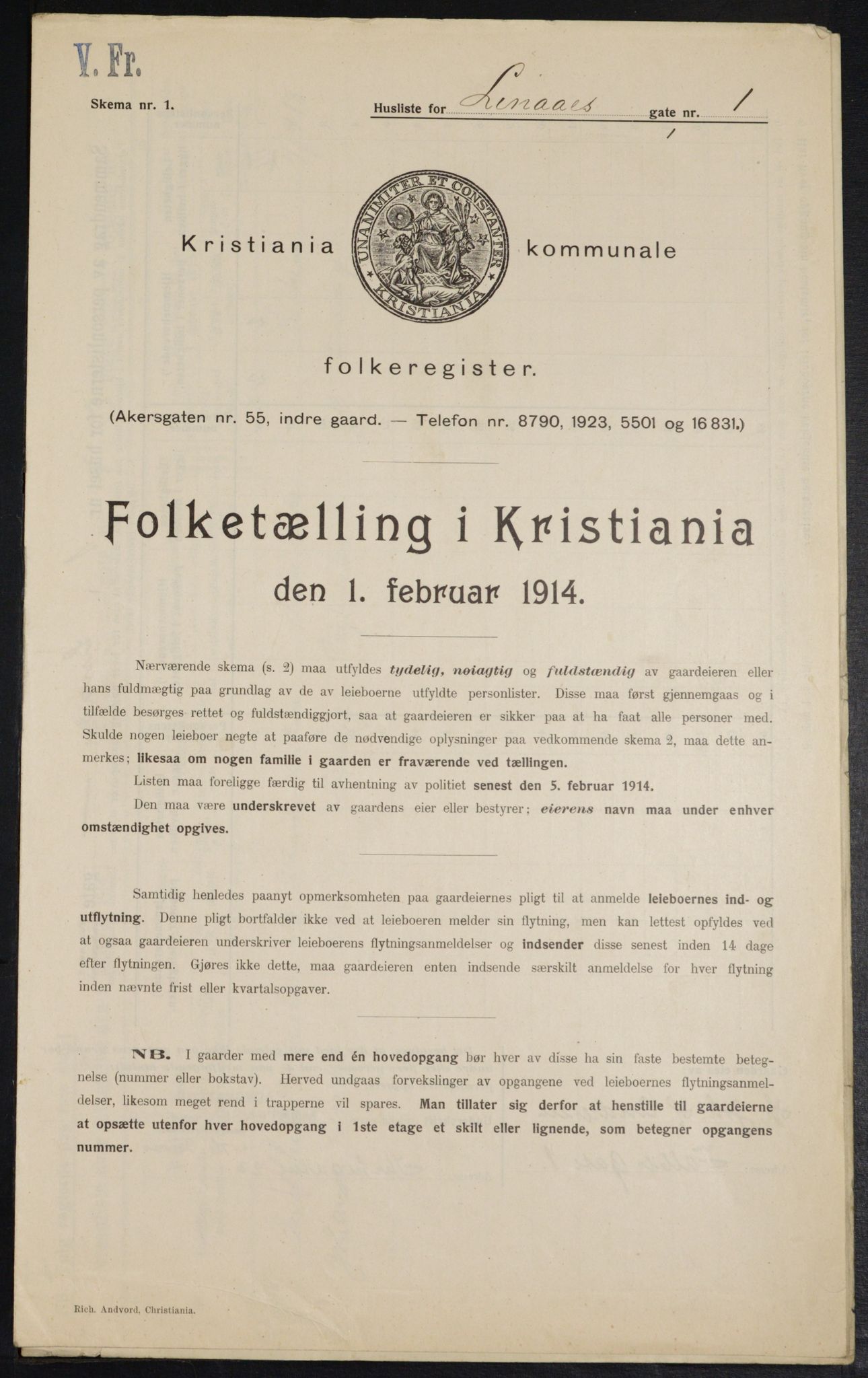 OBA, Kommunal folketelling 1.2.1914 for Kristiania, 1914, s. 57697