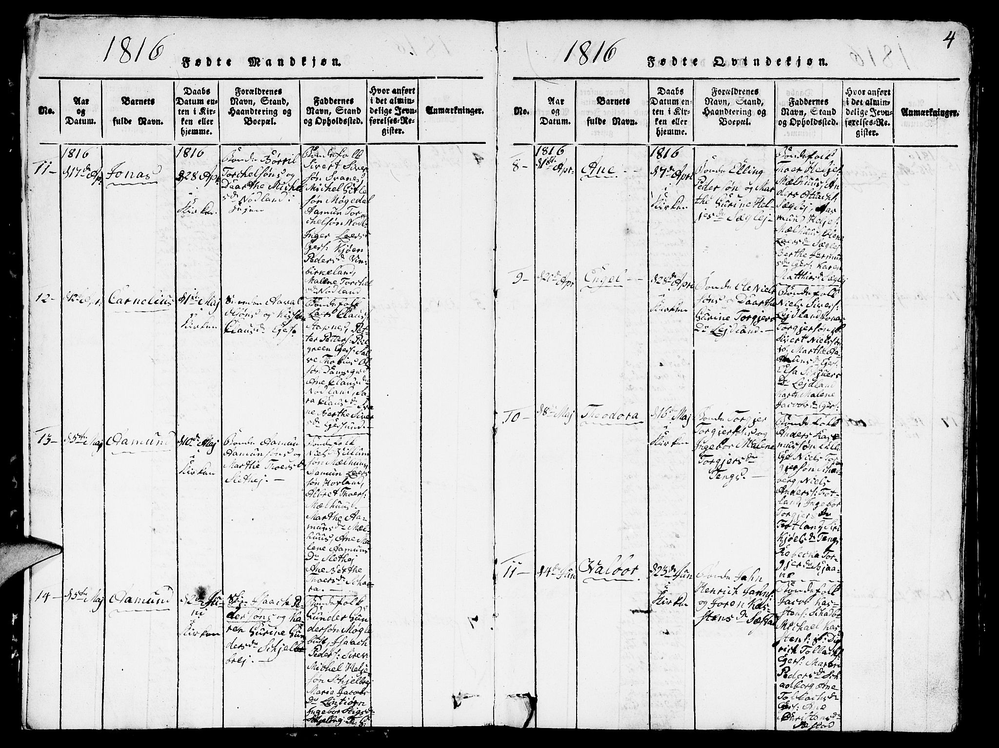 Eigersund sokneprestkontor, AV/SAST-A-101807/S09/L0001: Klokkerbok nr. B 1, 1815-1827, s. 4