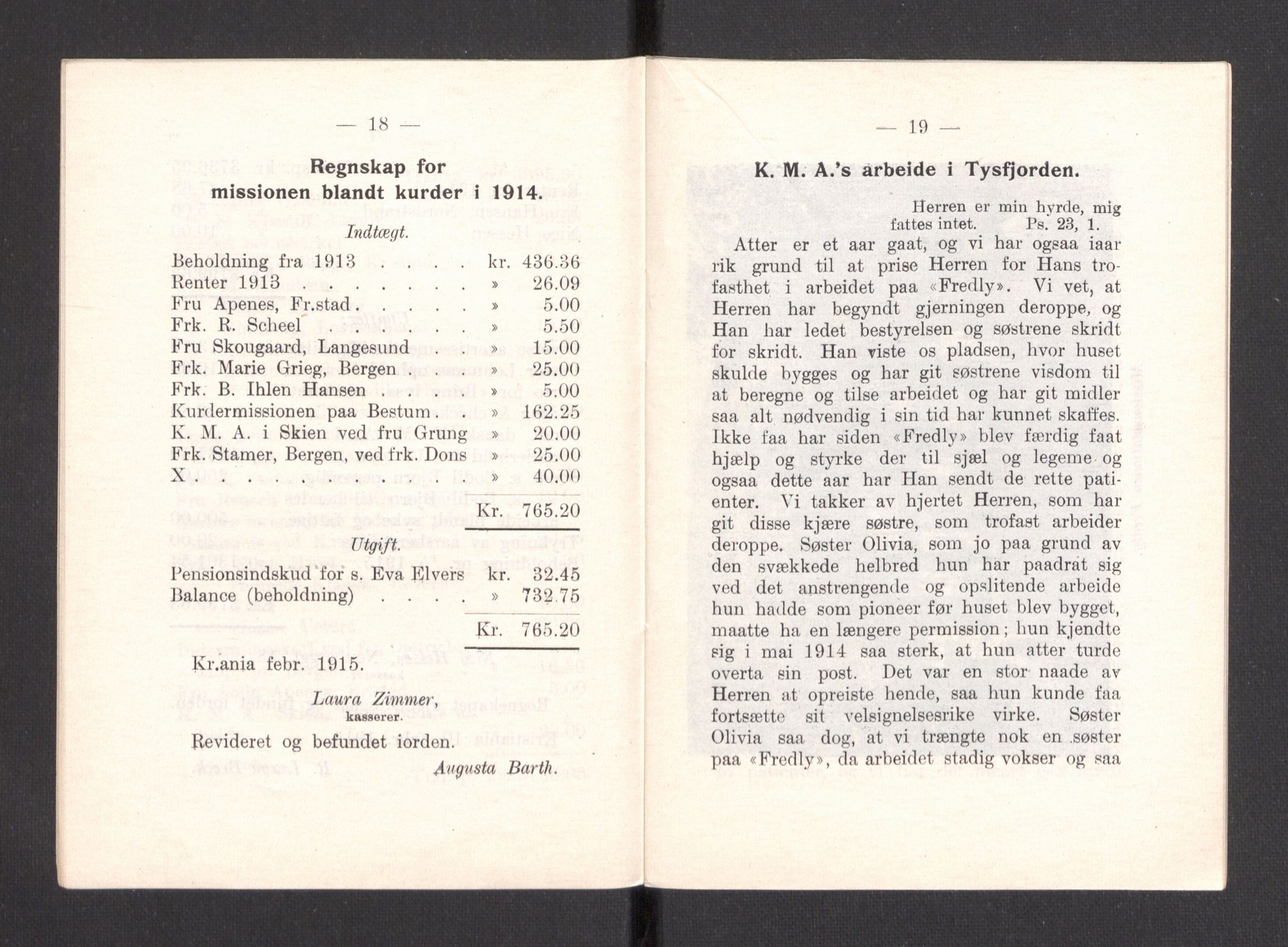 Kvinnelige Misjonsarbeidere, AV/RA-PA-0699/F/Fa/L0001/0007: -- / Årsmeldinger, trykte, 1906-1915