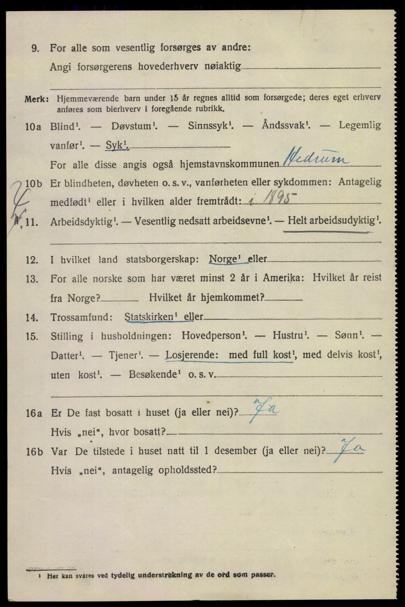 SAKO, Folketelling 1920 for 0727 Hedrum herred, 1920, s. 10988