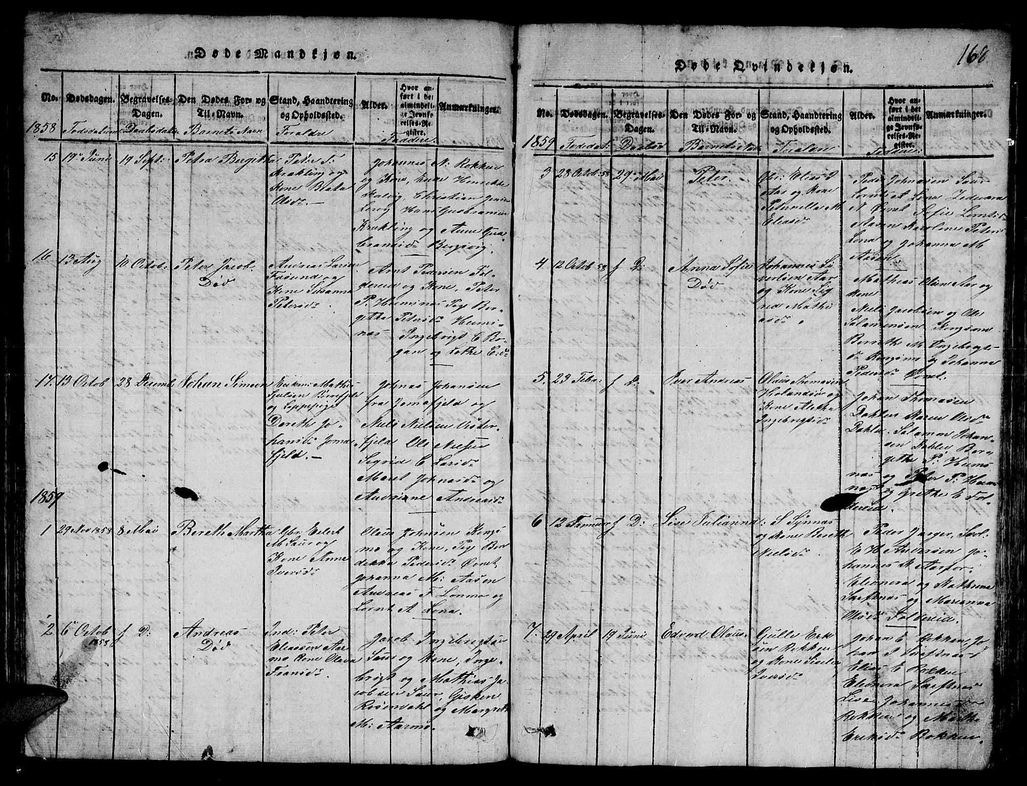 Ministerialprotokoller, klokkerbøker og fødselsregistre - Nord-Trøndelag, SAT/A-1458/780/L0648: Klokkerbok nr. 780C01 /3, 1815-1877, s. 168