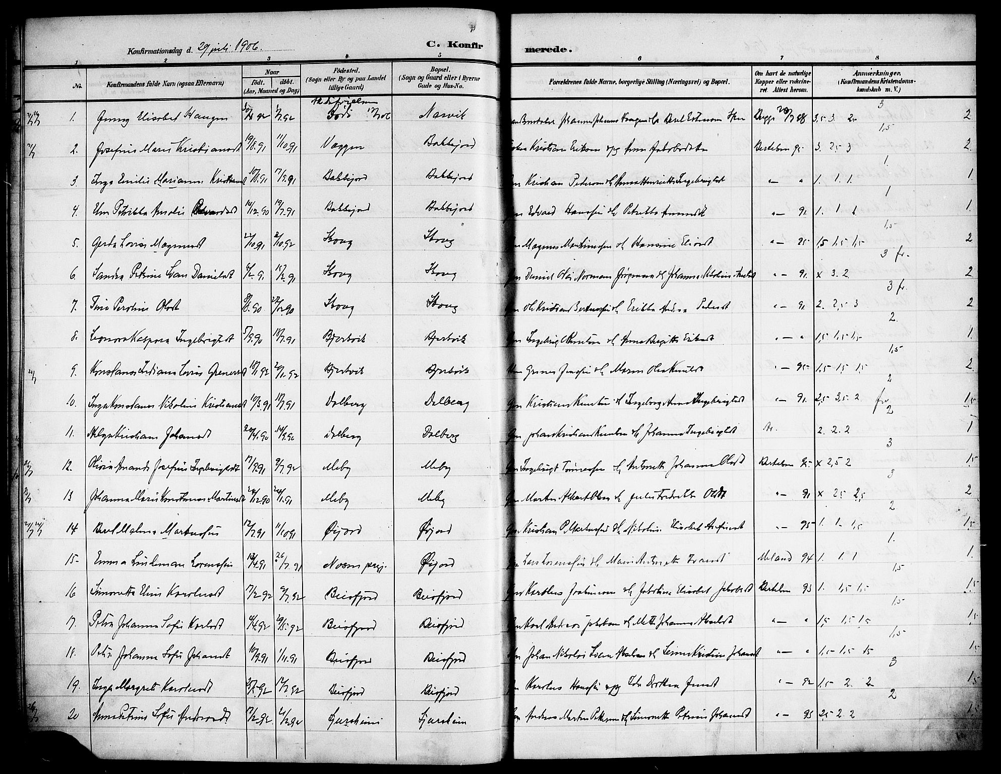 Ministerialprotokoller, klokkerbøker og fødselsregistre - Nordland, AV/SAT-A-1459/866/L0955: Klokkerbok nr. 866C04, 1905-1914
