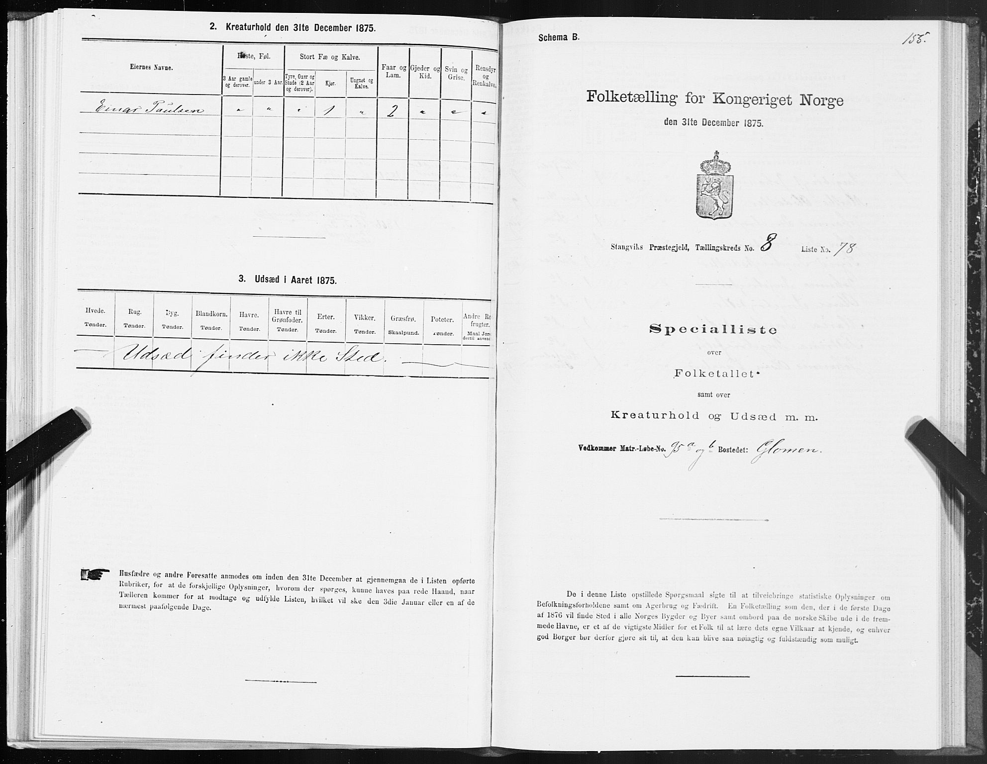 SAT, Folketelling 1875 for 1564P Stangvik prestegjeld, 1875, s. 4155