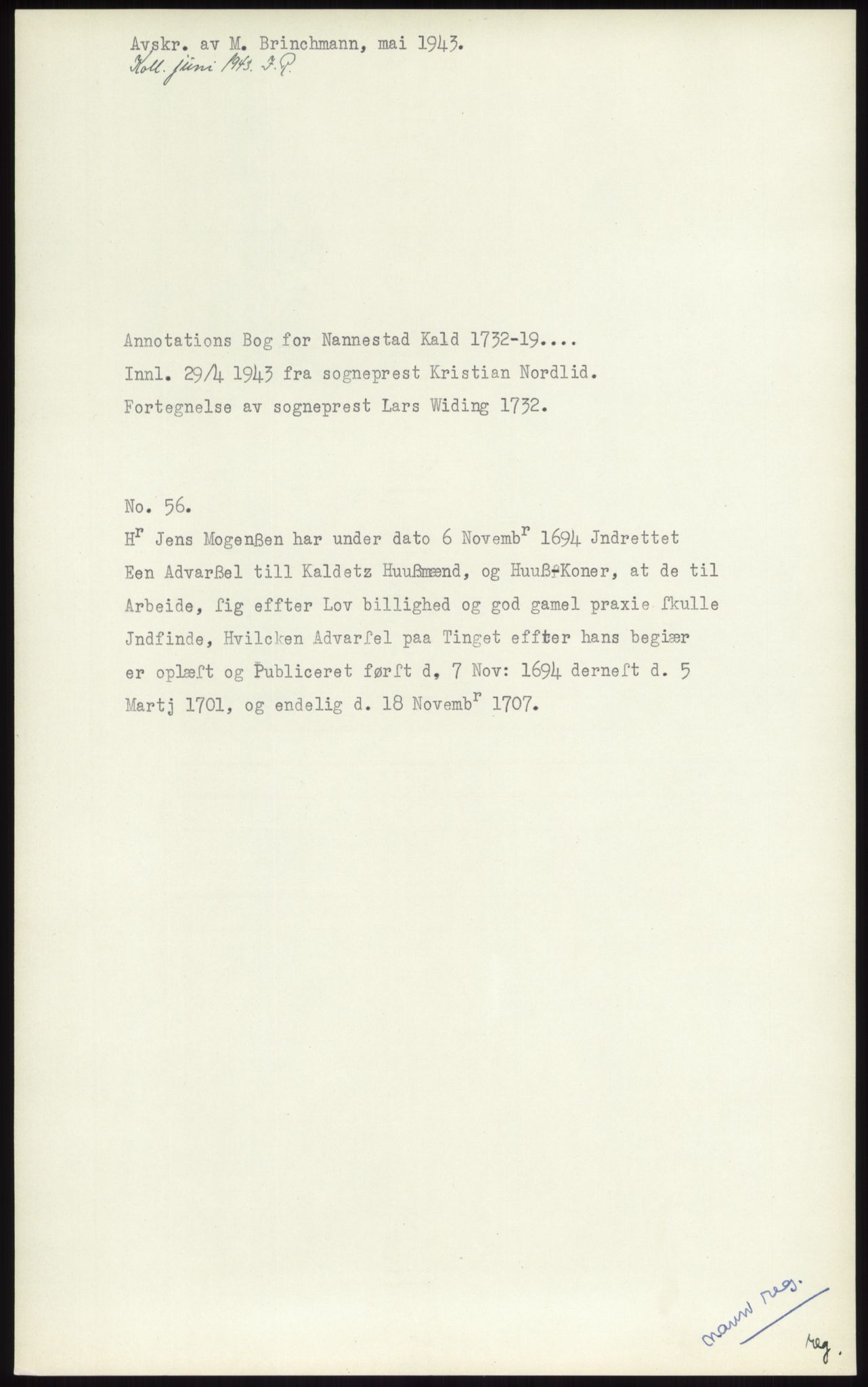 Samlinger til kildeutgivelse, Diplomavskriftsamlingen, AV/RA-EA-4053/H/Ha, s. 1155