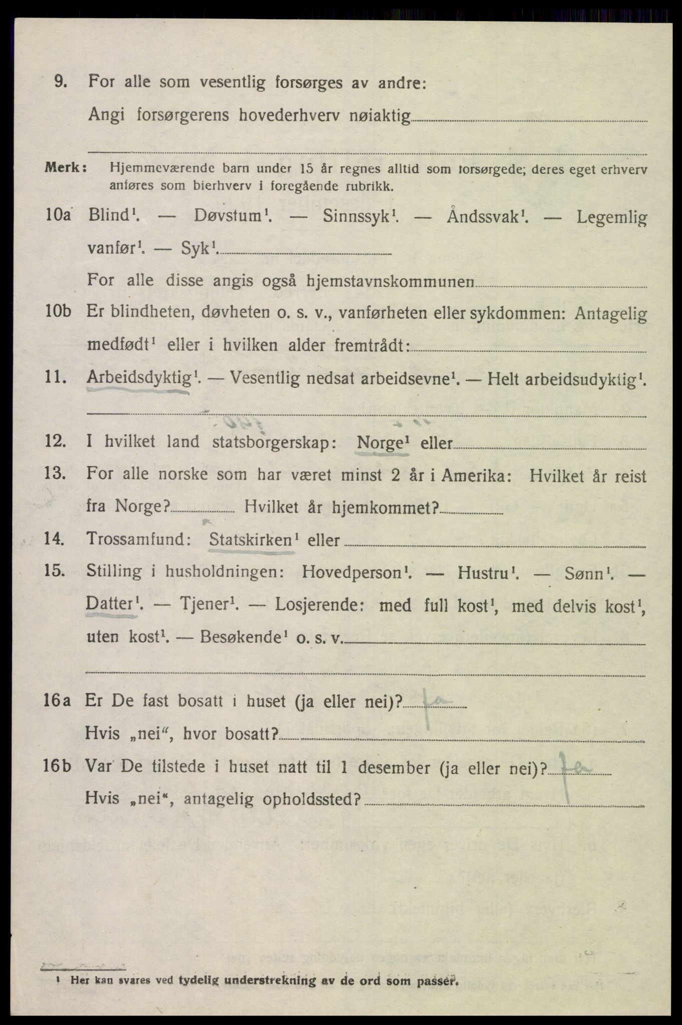 SAK, Folketelling 1920 for 1029 Sør-Audnedal herred, 1920, s. 6394