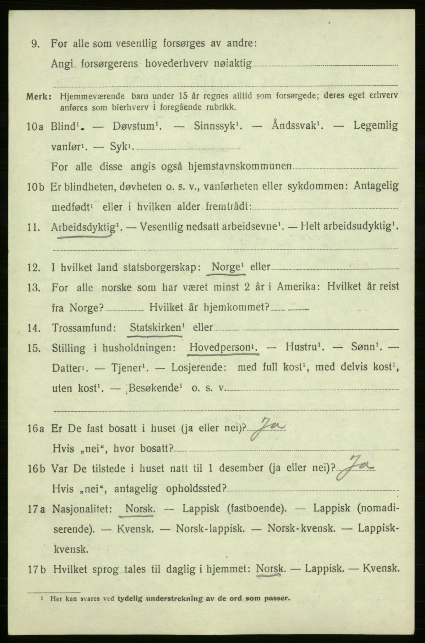 SATØ, Folketelling 1920 for 2018 Måsøy herred, 1920, s. 1819