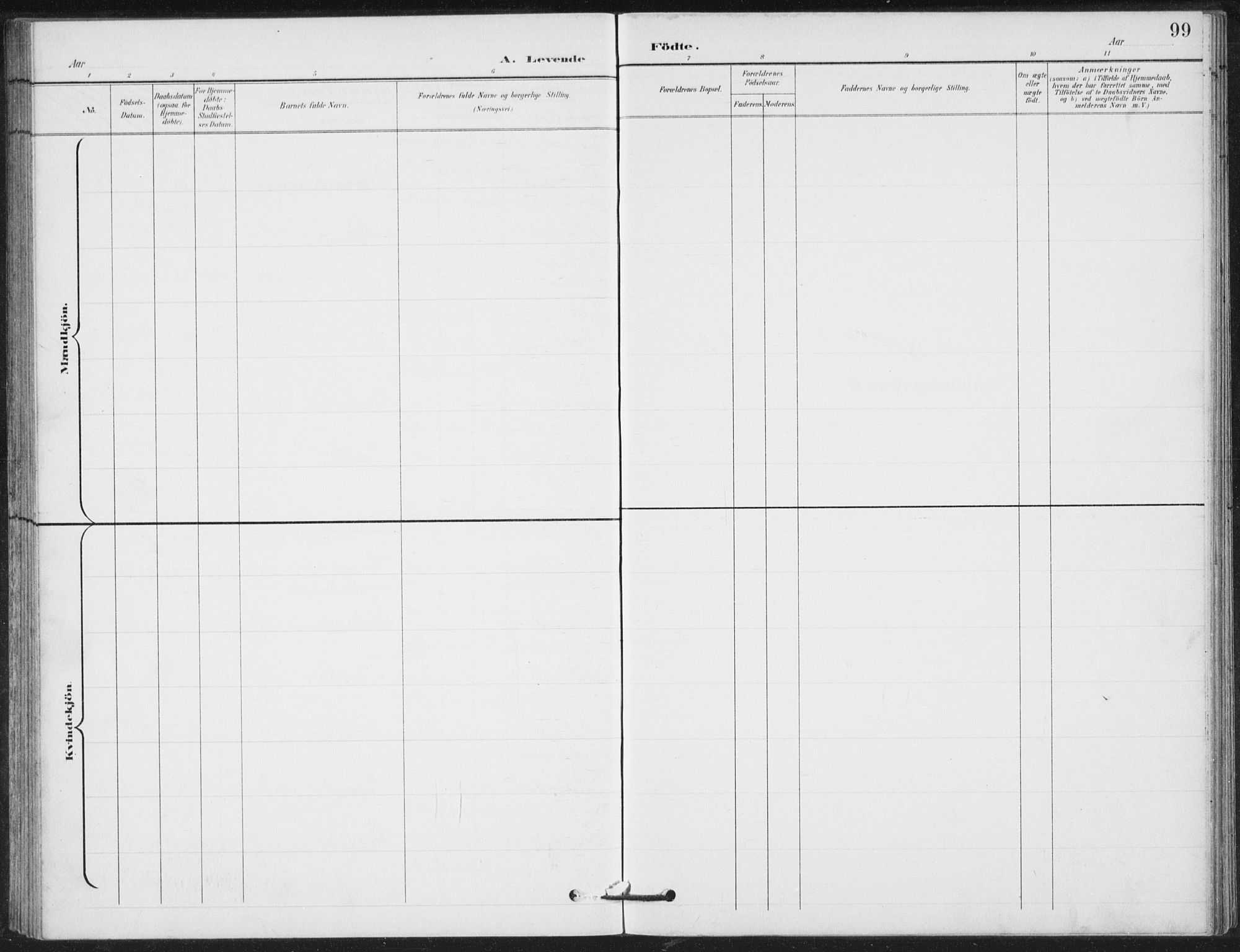 Vestre Gausdal prestekontor, SAH/PREST-094/H/Ha/Hab/L0004: Klokkerbok nr. 4, 1898-1939, s. 99