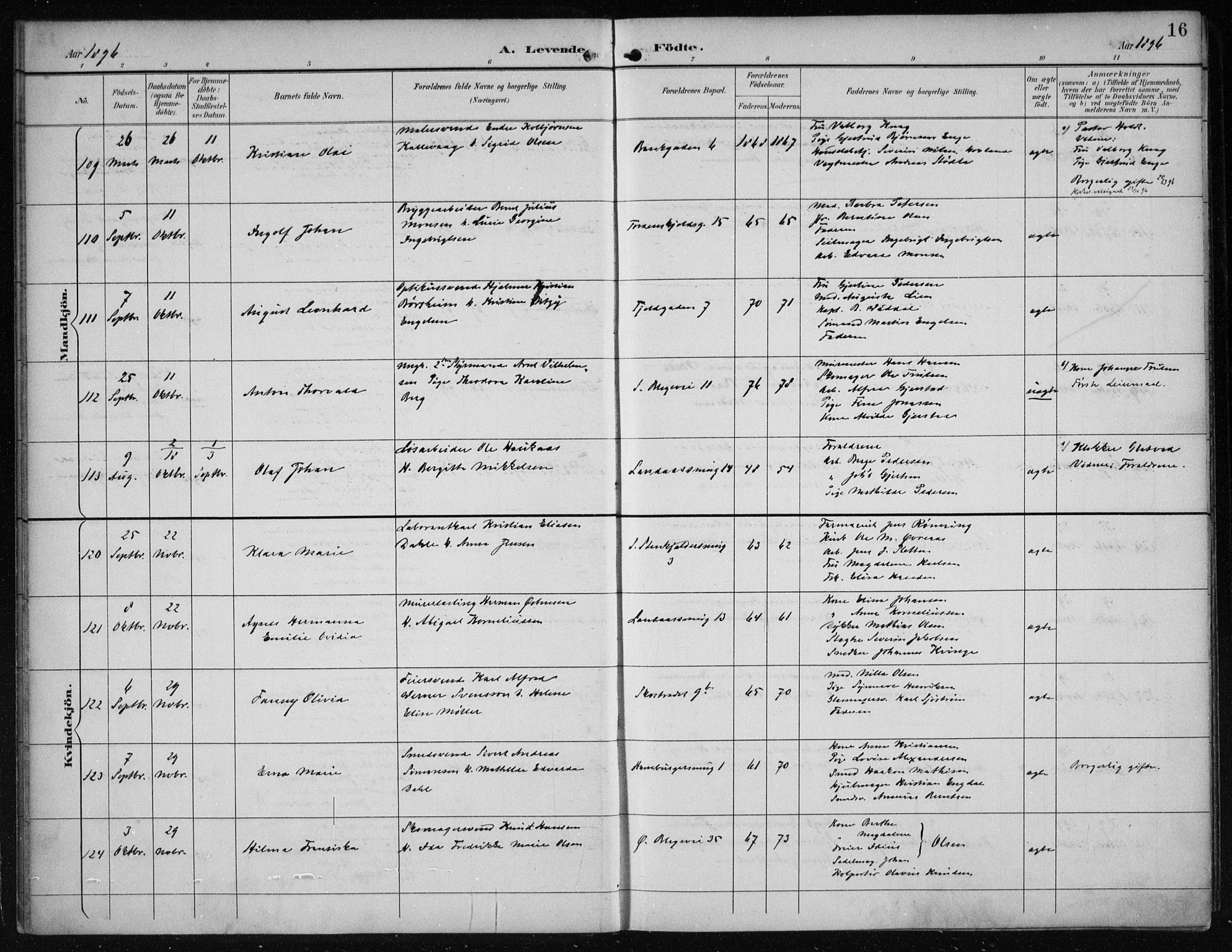 Korskirken sokneprestembete, AV/SAB-A-76101/H/Hab: Klokkerbok nr. B 10, 1896-1905, s. 16