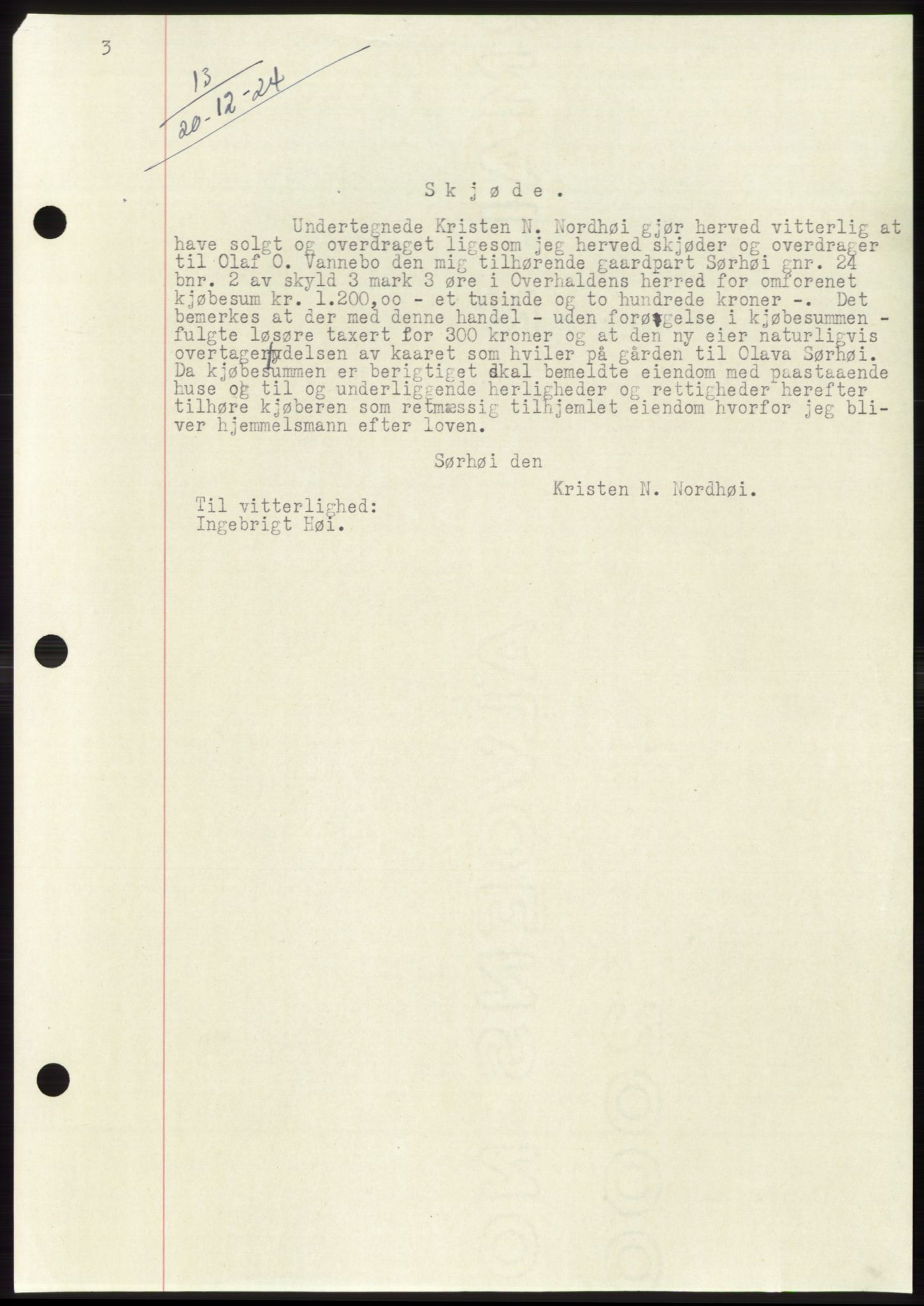 Namdal sorenskriveri, SAT/A-4133/1/2/2C: Pantebok nr. -, 1922-1925, Tingl.dato: 20.12.1924