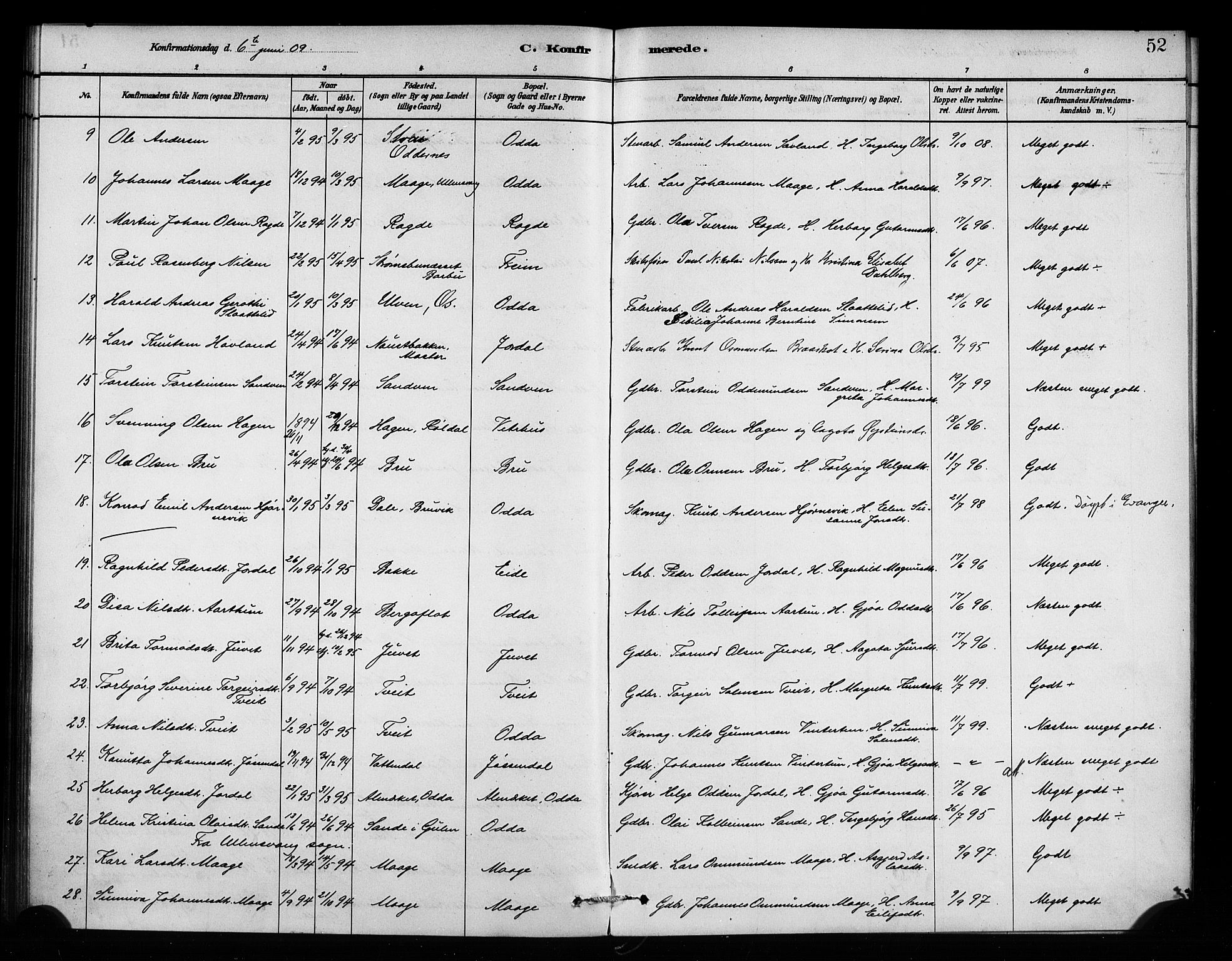 Odda Sokneprestembete, AV/SAB-A-77201/H/Haa: Ministerialbok nr. A 2, 1880-1915, s. 52